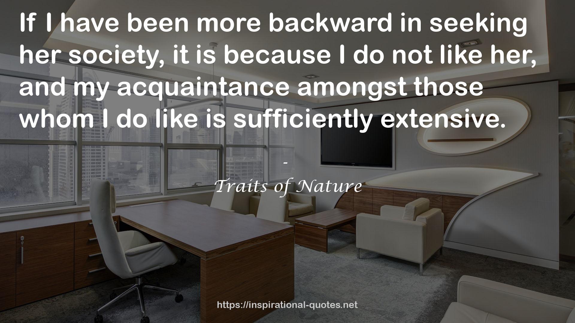 Traits of Nature QUOTES