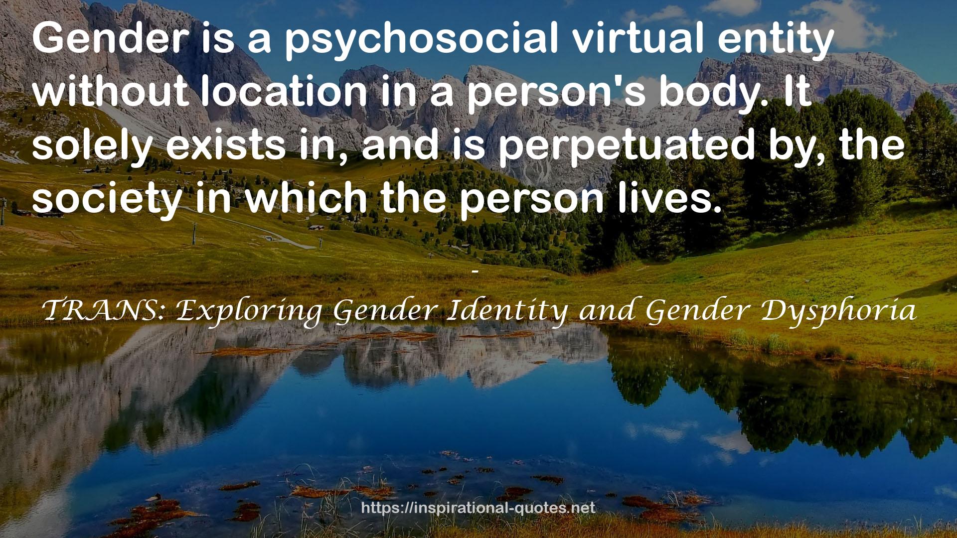 TRANS: Exploring Gender Identity and Gender Dysphoria QUOTES