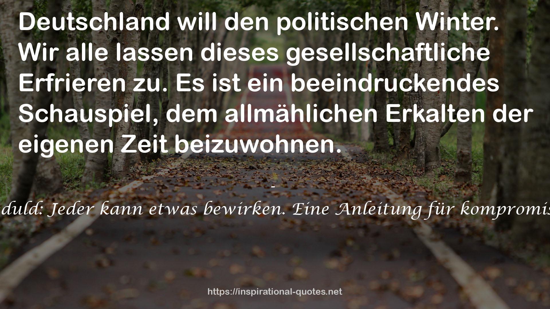 Schluss mit der Geduld: Jeder kann etwas bewirken. Eine Anleitung für kompromisslose Demokraten QUOTES