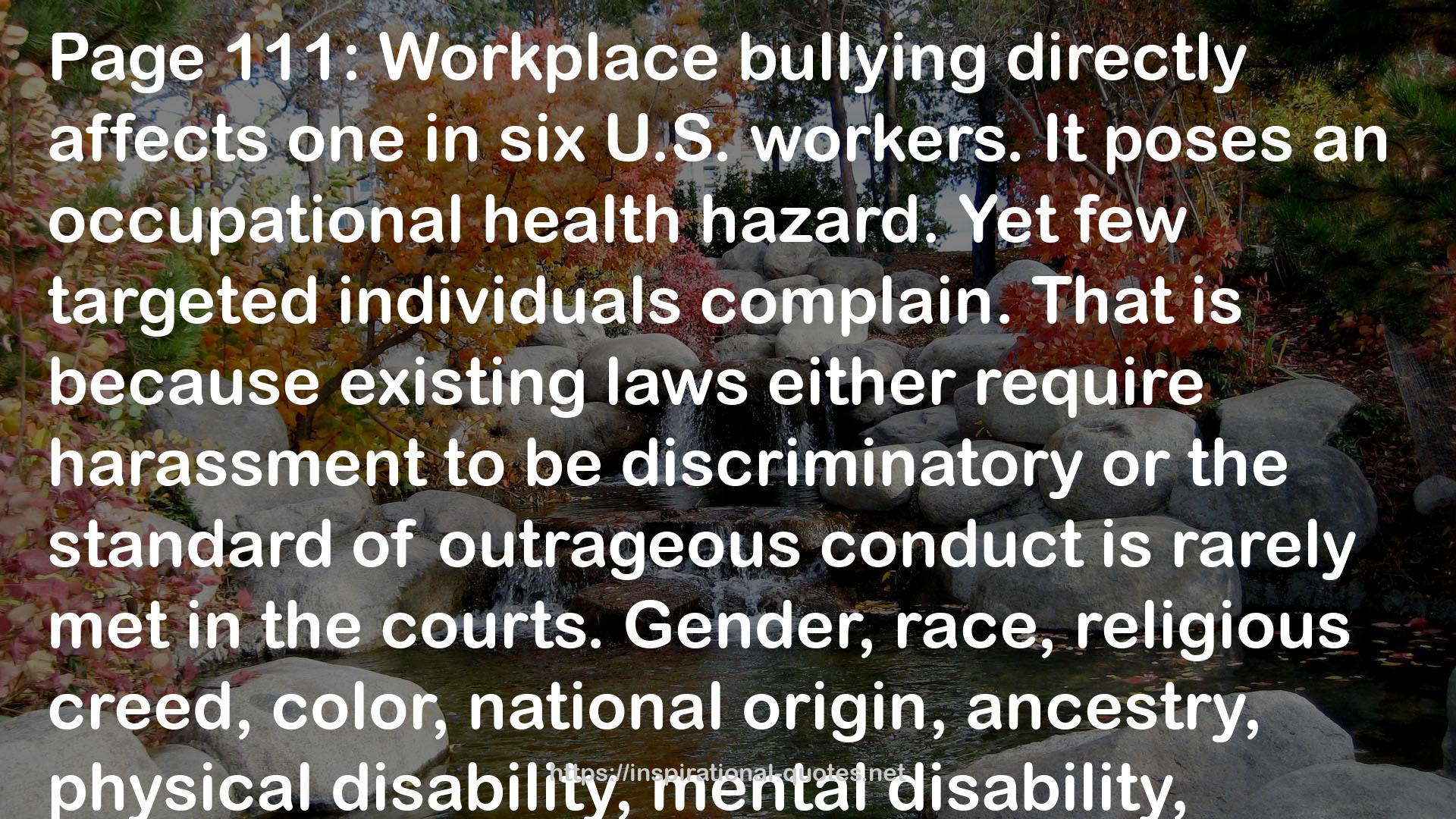 The Bully at Work: What You Can Do to Stop the Hurt and Reclaim Your Dignity on the Job QUOTES