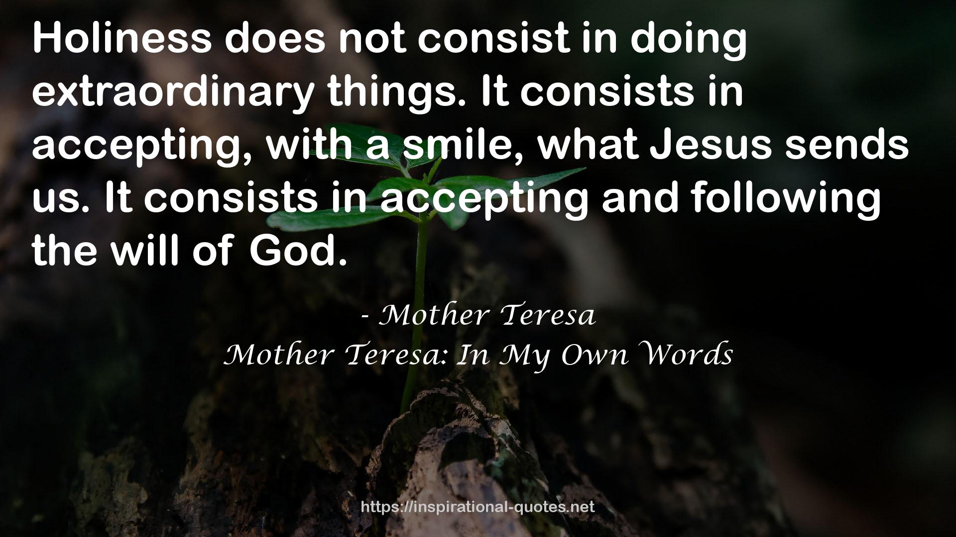 Mother Teresa: In My Own Words QUOTES