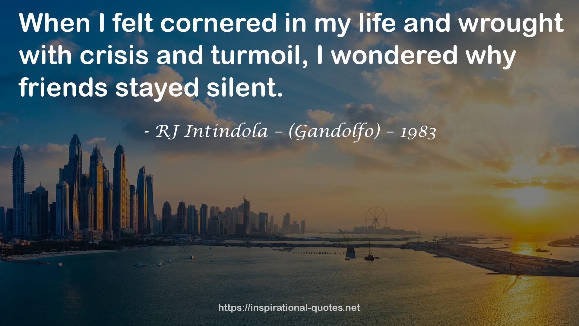 RJ Intindola – (Gandolfo) – 1983 QUOTES