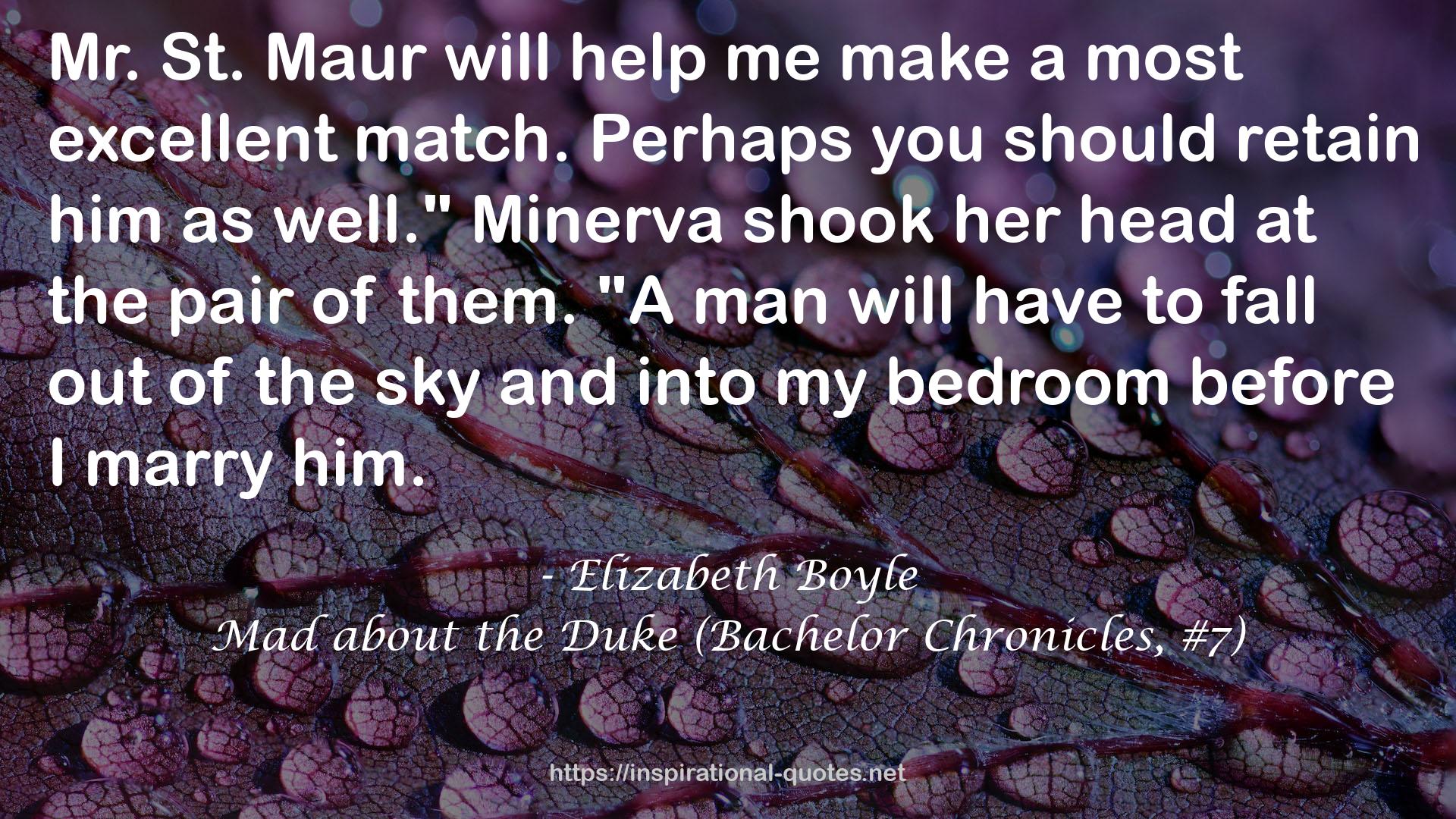 Mad about the Duke (Bachelor Chronicles, #7) QUOTES