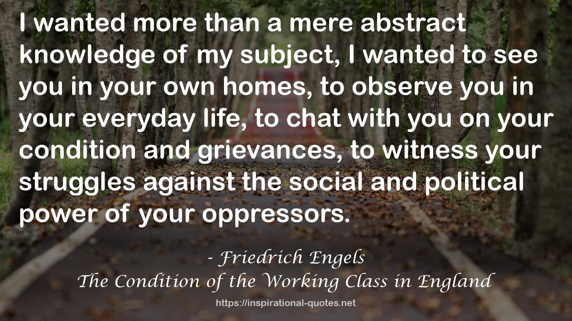 The Condition of the Working Class in England QUOTES