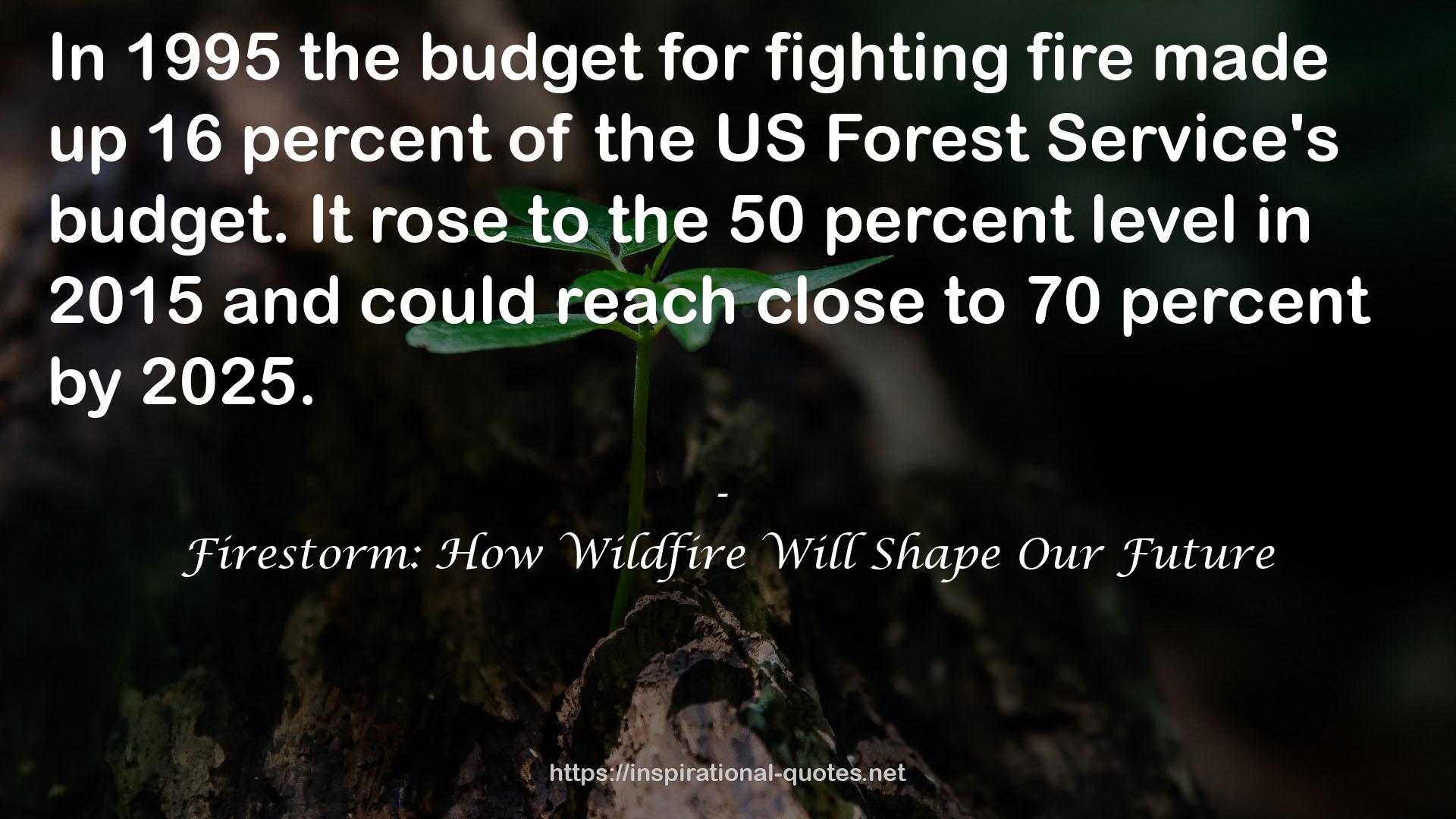 Firestorm: How Wildfire Will Shape Our Future QUOTES