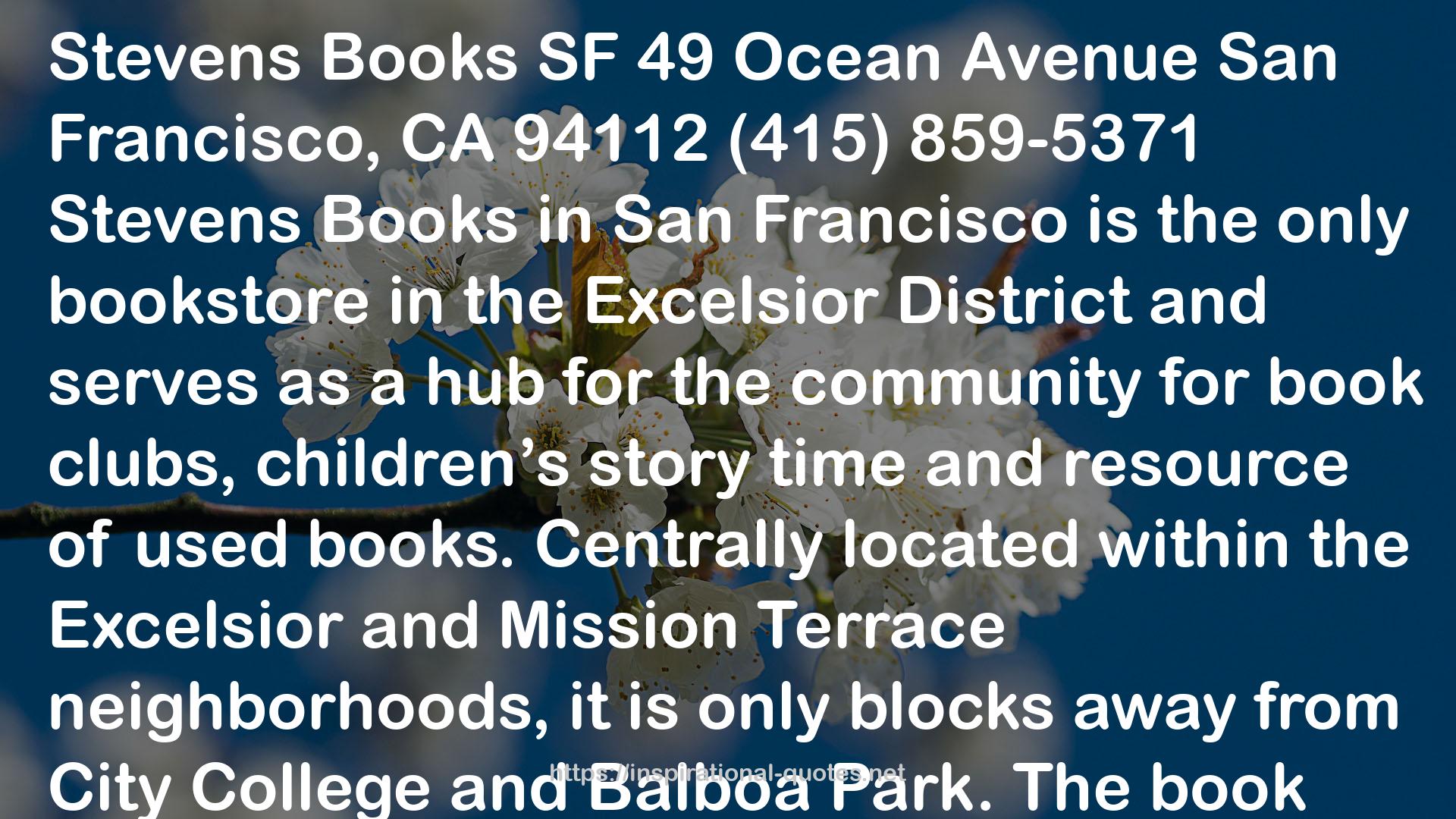 Stevens Books SF QUOTES