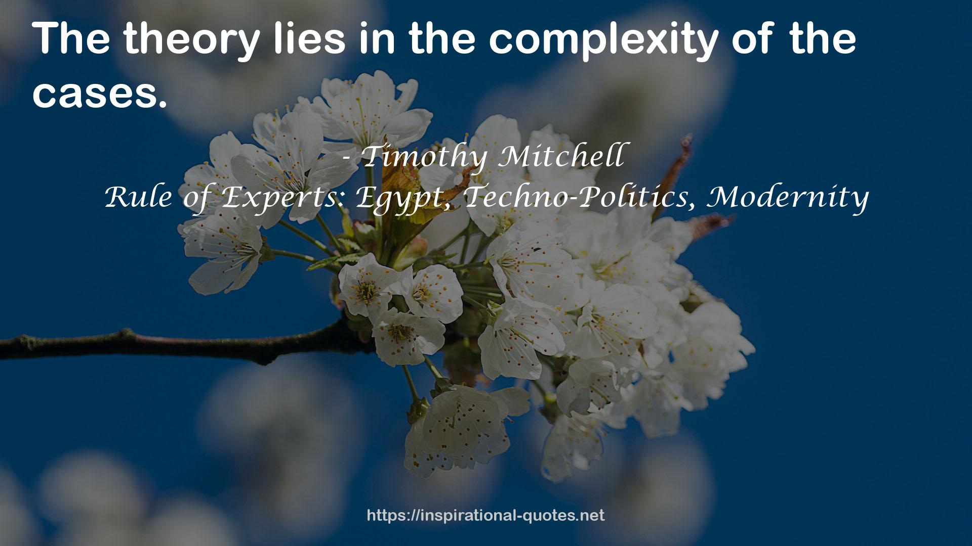 Rule of Experts: Egypt, Techno-Politics, Modernity QUOTES