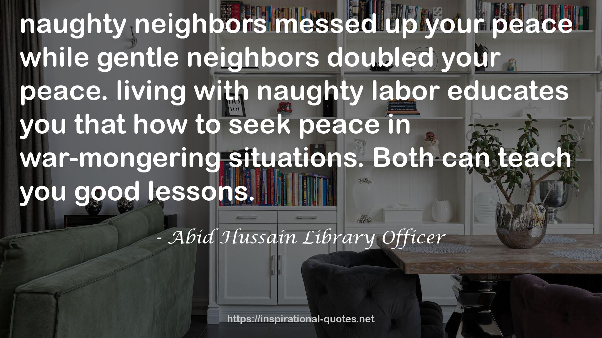 Abid Hussain Library Officer QUOTES