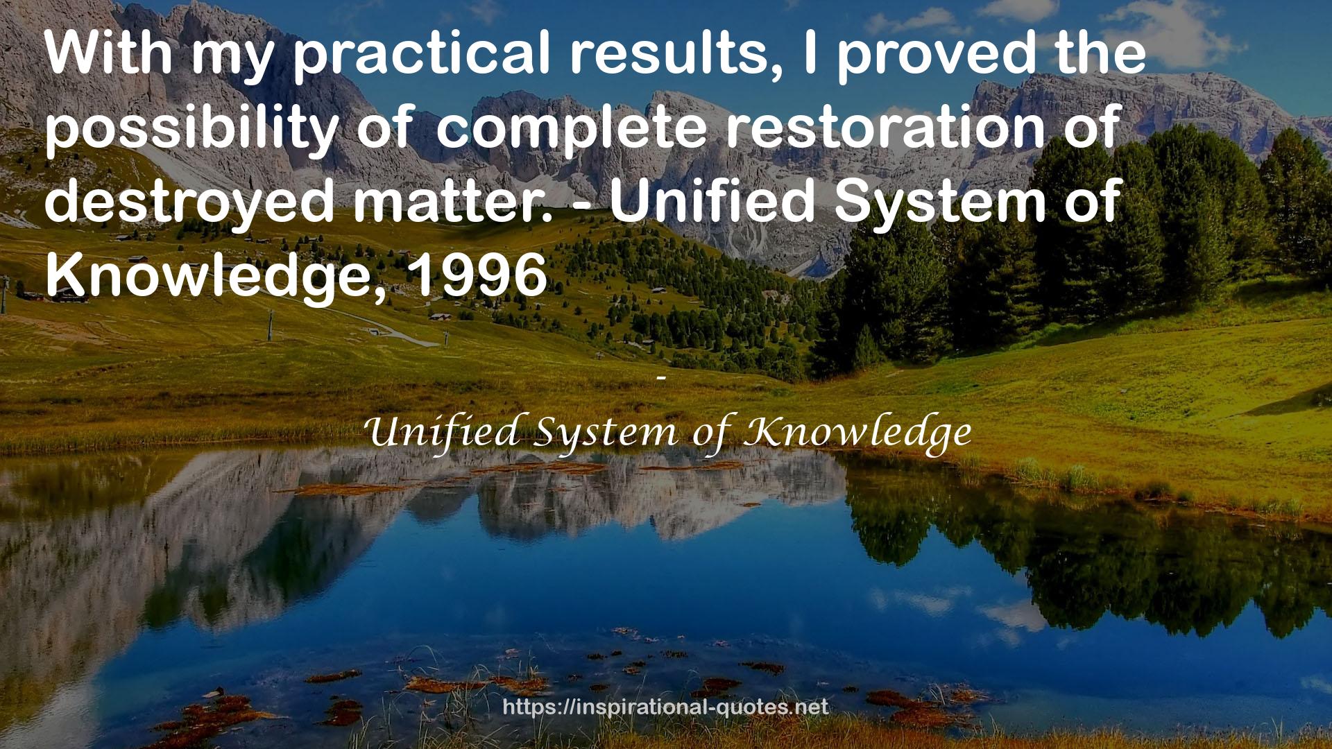 Unified System of Knowledge QUOTES