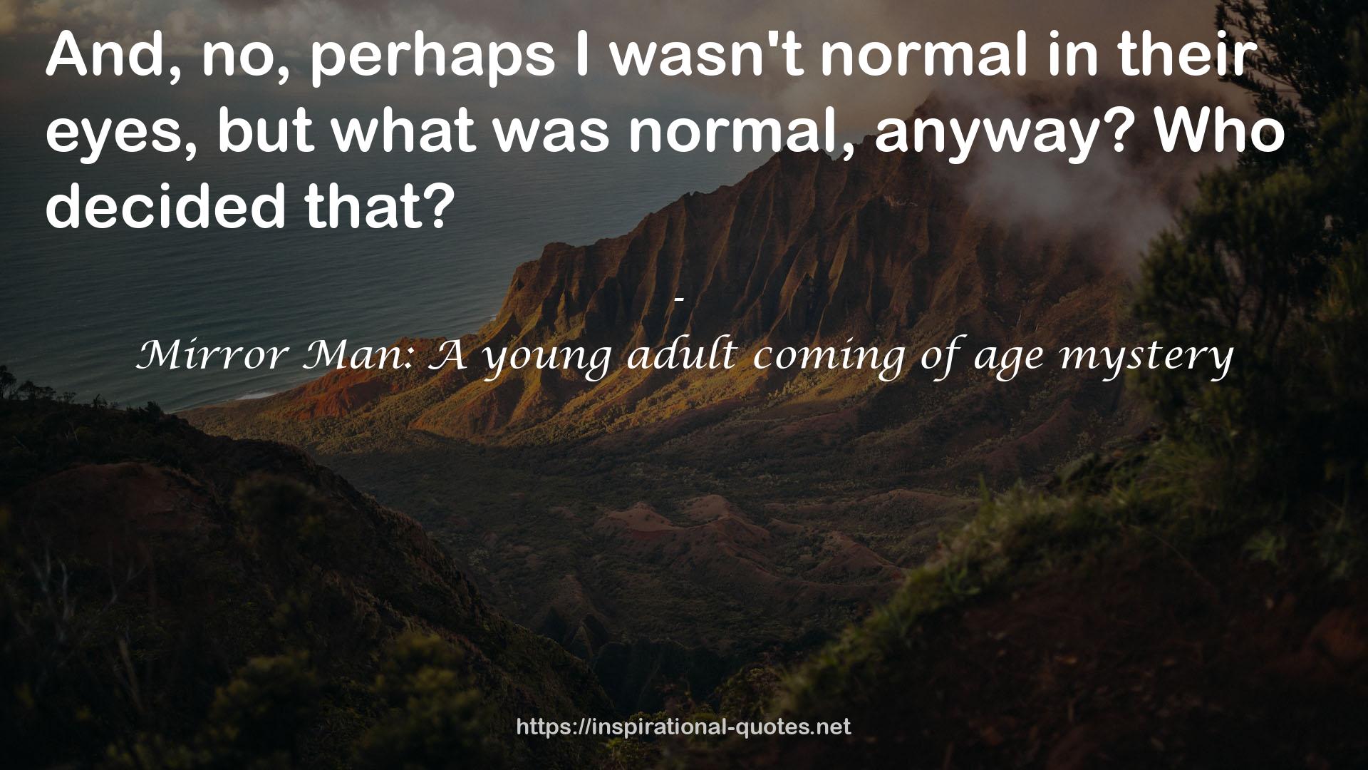 Mirror Man: A young adult coming of age mystery QUOTES