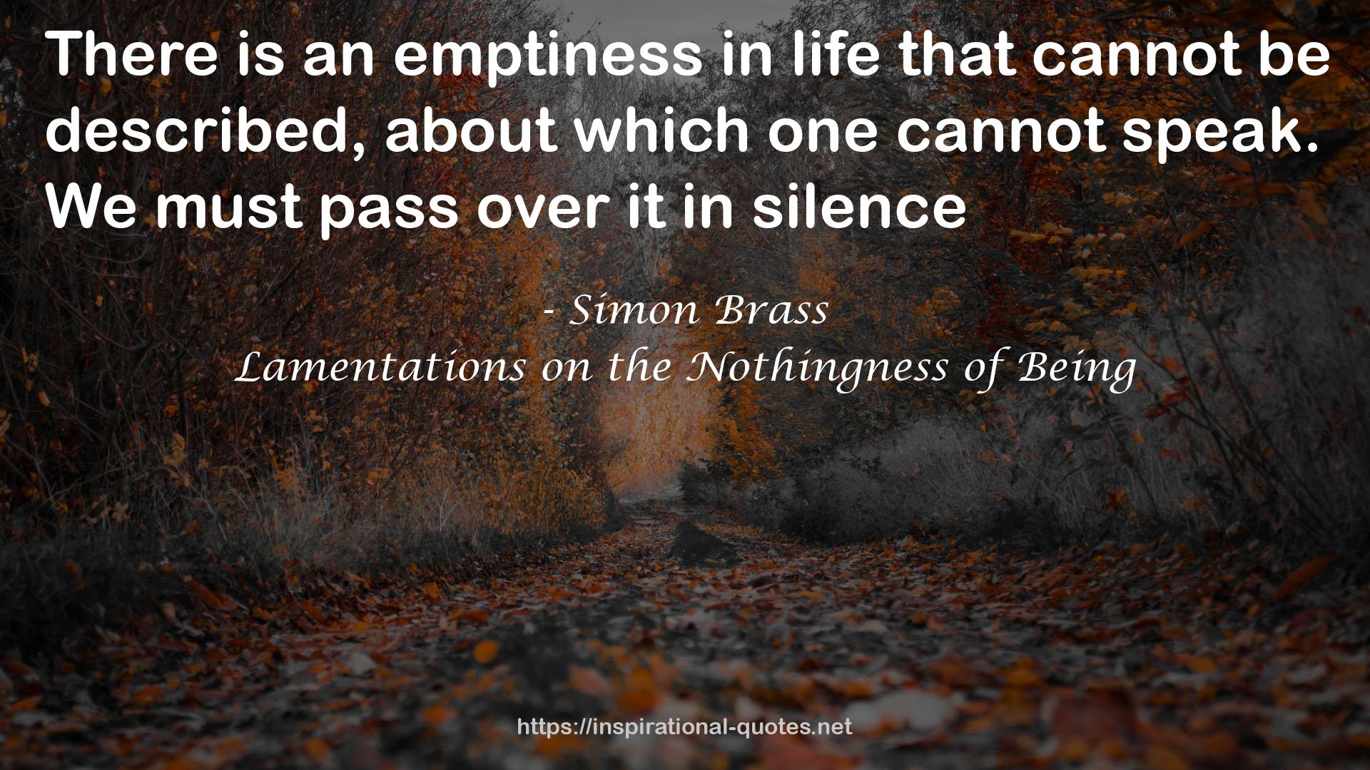 Lamentations on the Nothingness of Being QUOTES