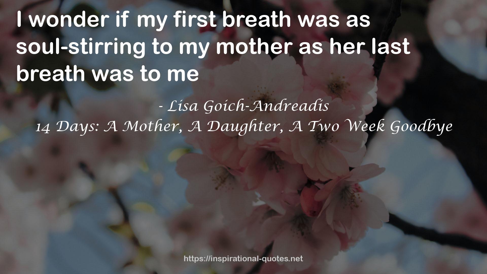 14 Days: A Mother, A Daughter, A Two Week Goodbye QUOTES