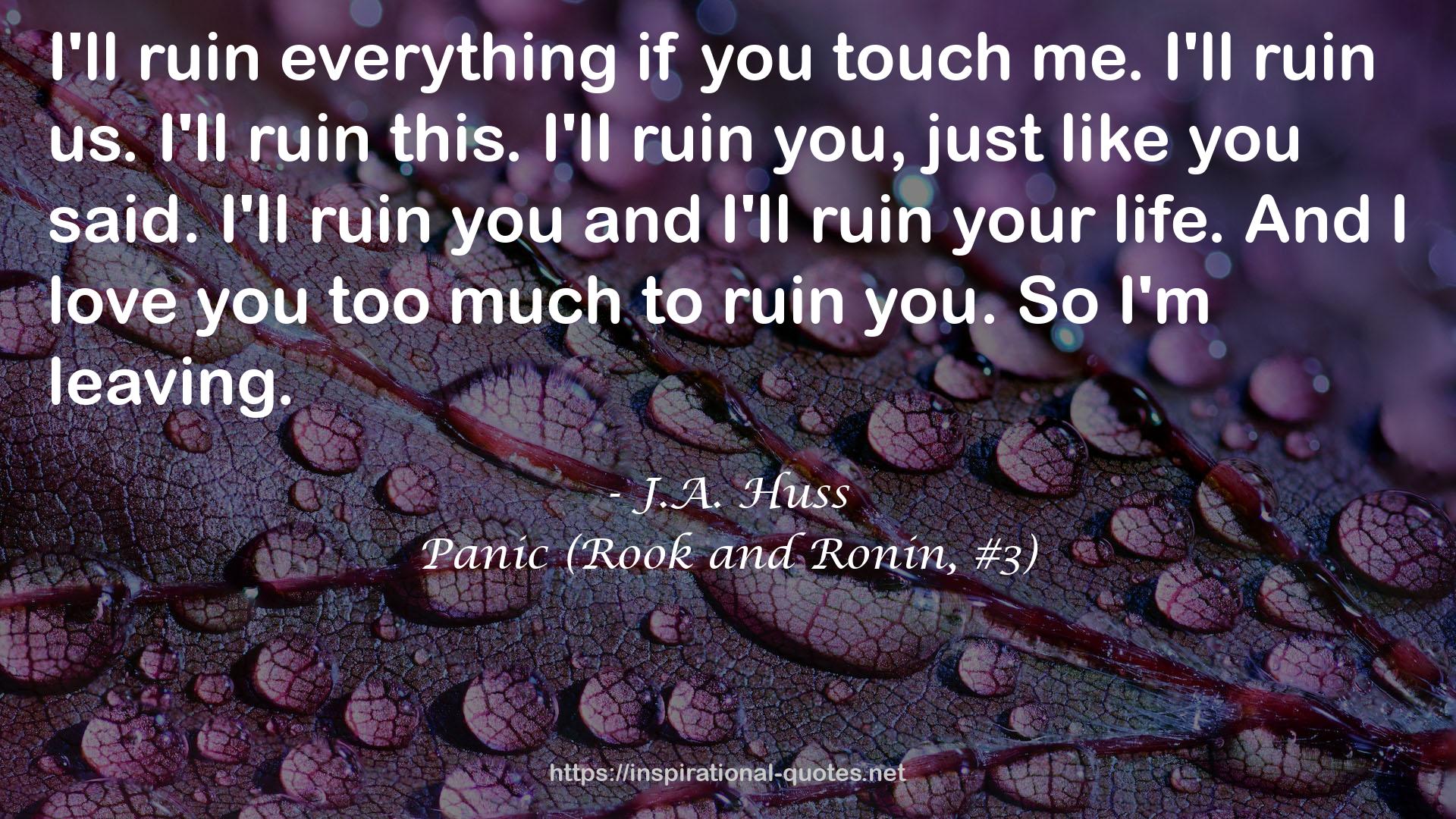 Panic (Rook and Ronin, #3) QUOTES