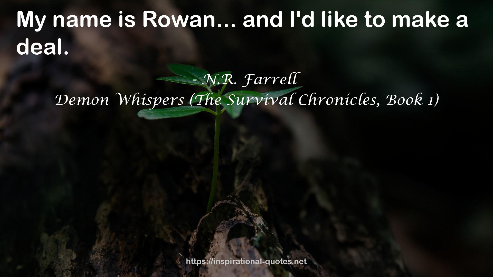 Demon Whispers (The Survival Chronicles, Book 1) QUOTES