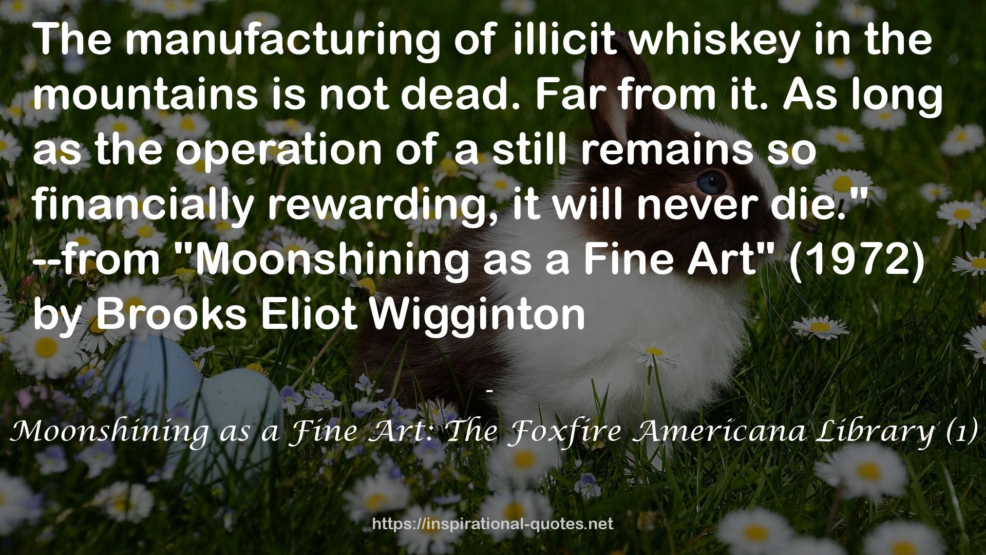Moonshining as a Fine Art: The Foxfire Americana Library (1) QUOTES