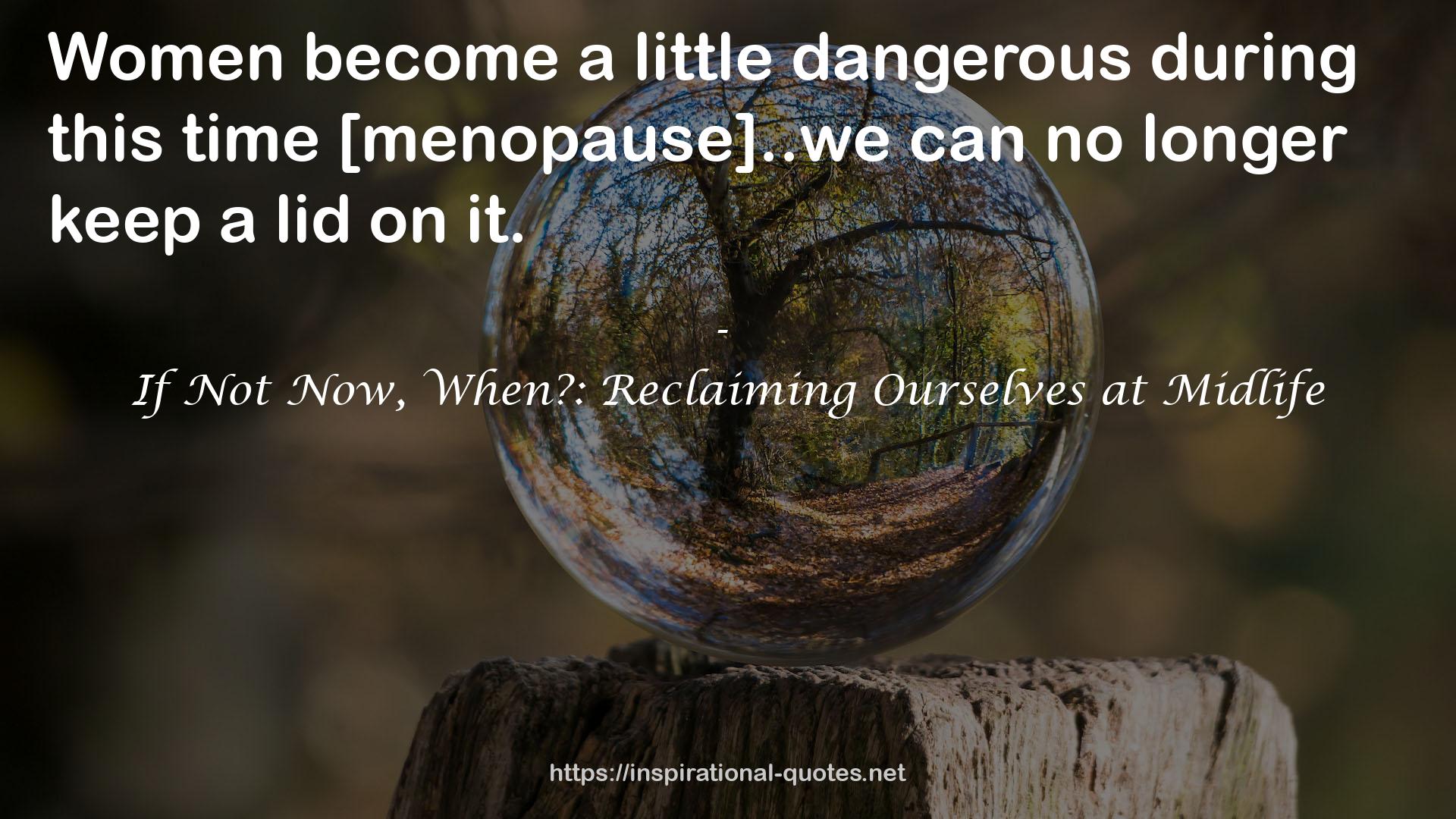 If Not Now, When?: Reclaiming Ourselves at Midlife QUOTES