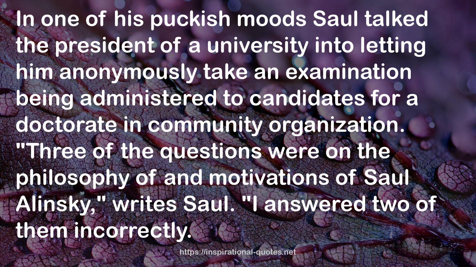 Radical: A Portrait of Saul Alinsky QUOTES