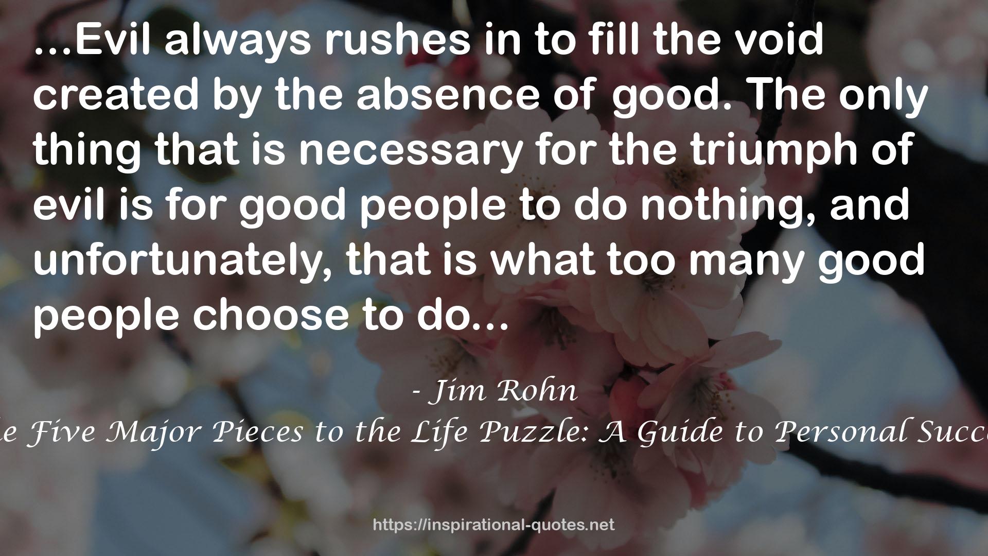 The Five Major Pieces to the Life Puzzle: A Guide to Personal Success QUOTES