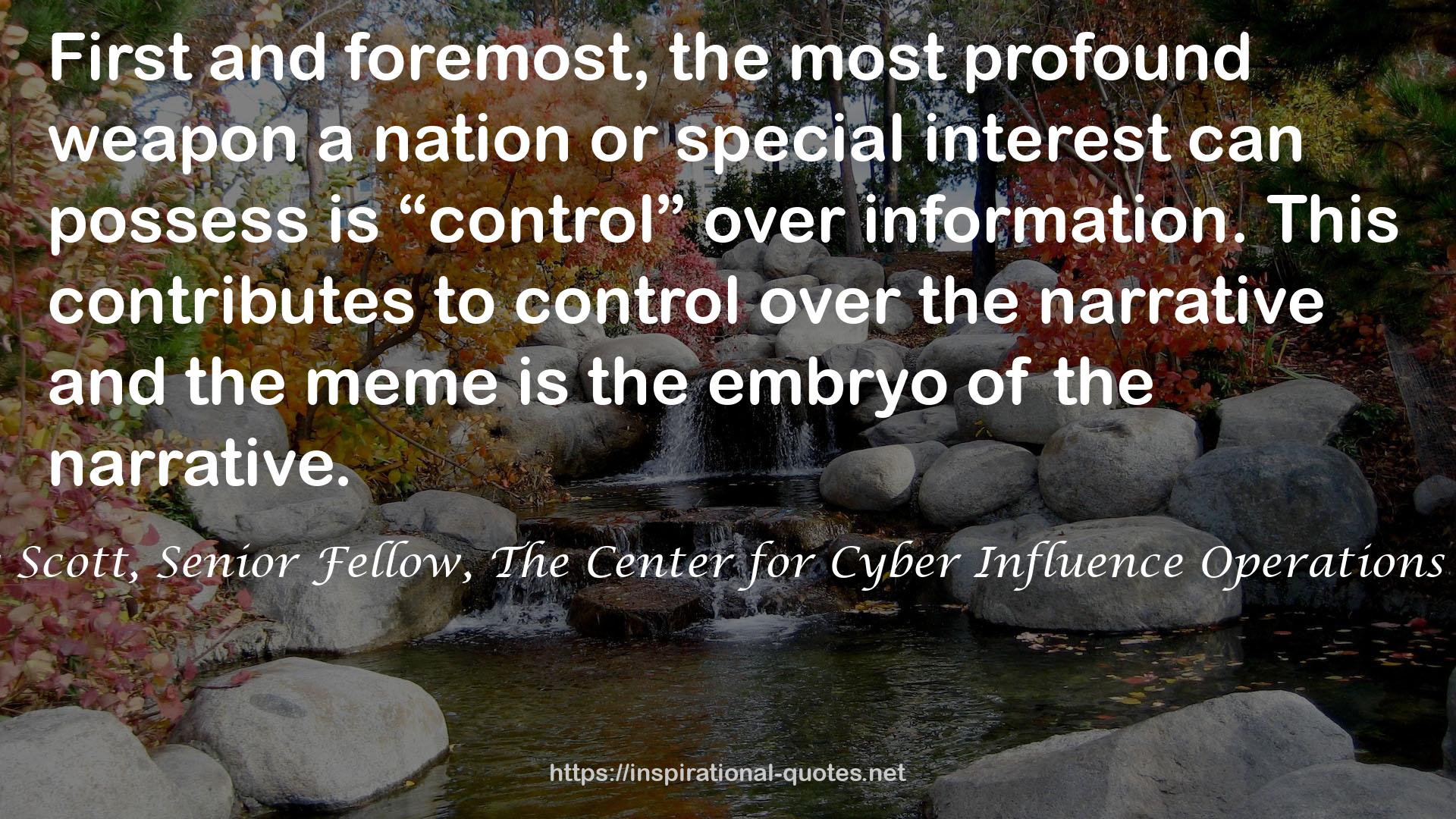 James Scott, Senior Fellow, The Center for Cyber Influence Operations Studies QUOTES