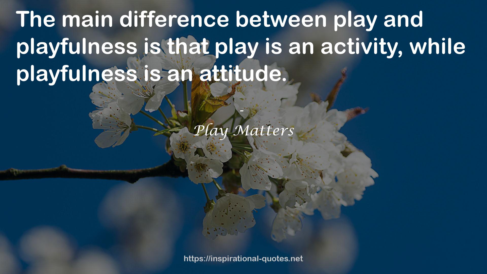 Play Matters QUOTES