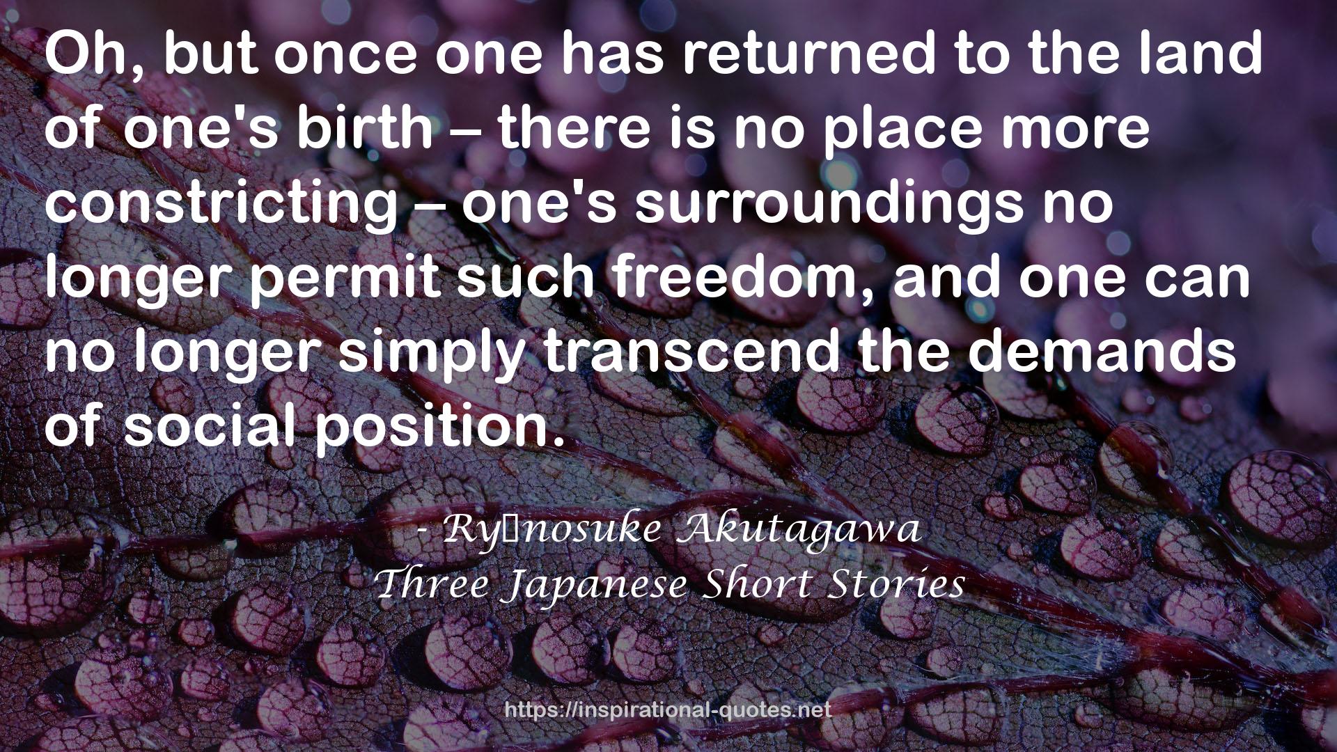 Three Japanese Short Stories QUOTES