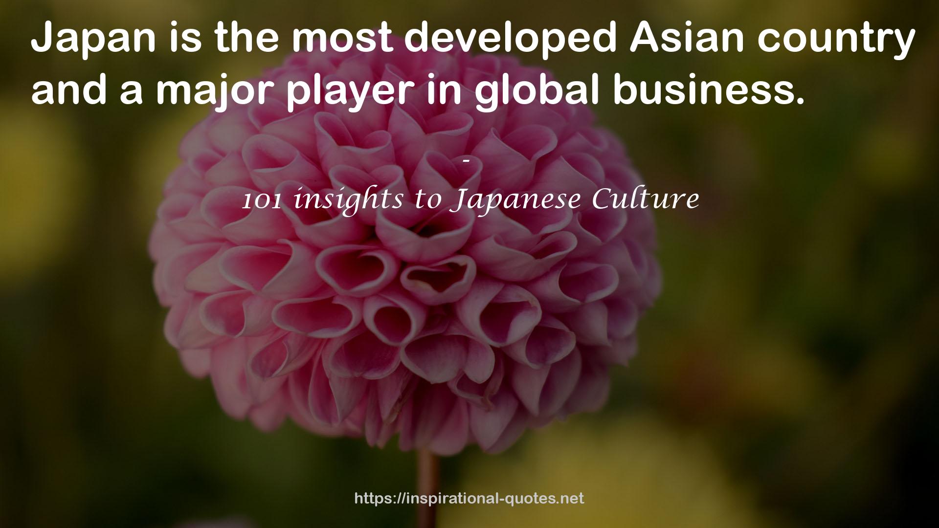 101 insights to Japanese Culture QUOTES