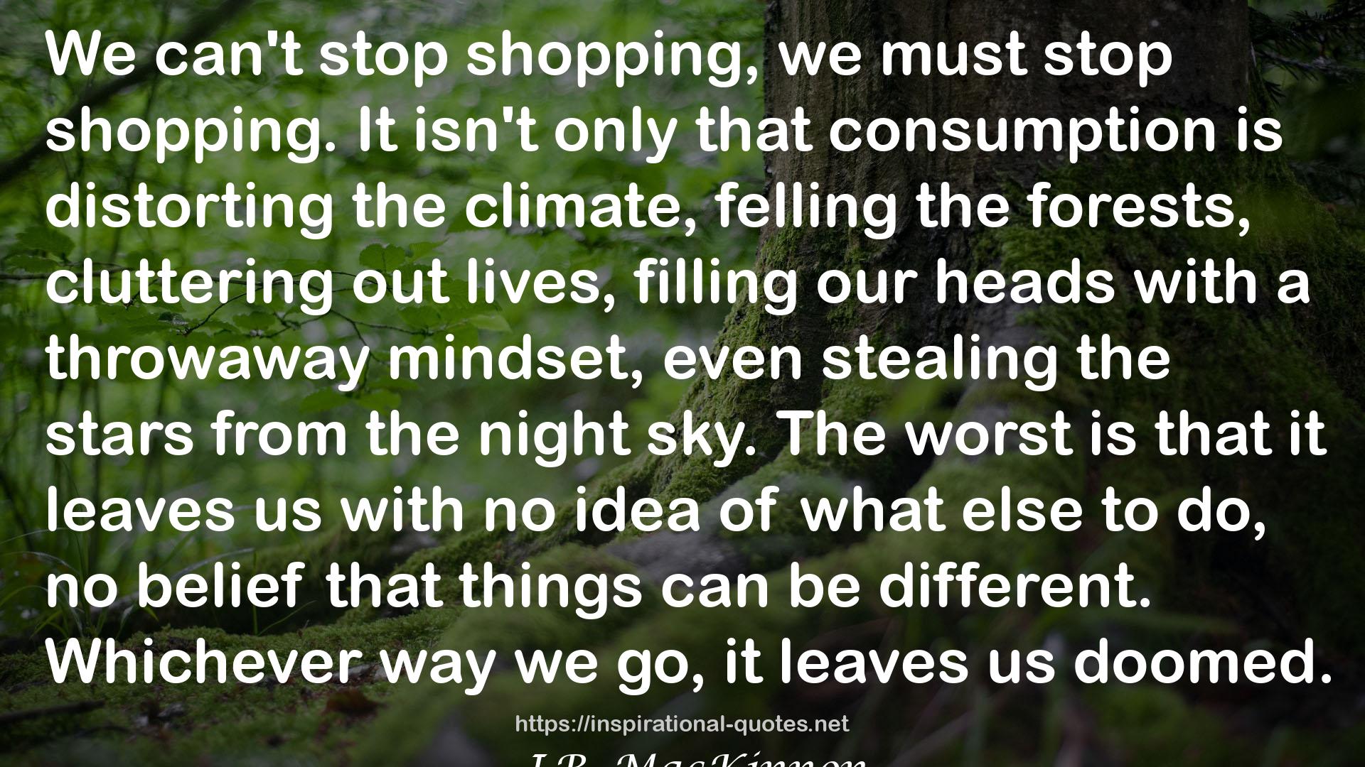 The Day the World Stops Shopping: How Ending Consumerism Saves the Environment and Ourselves QUOTES