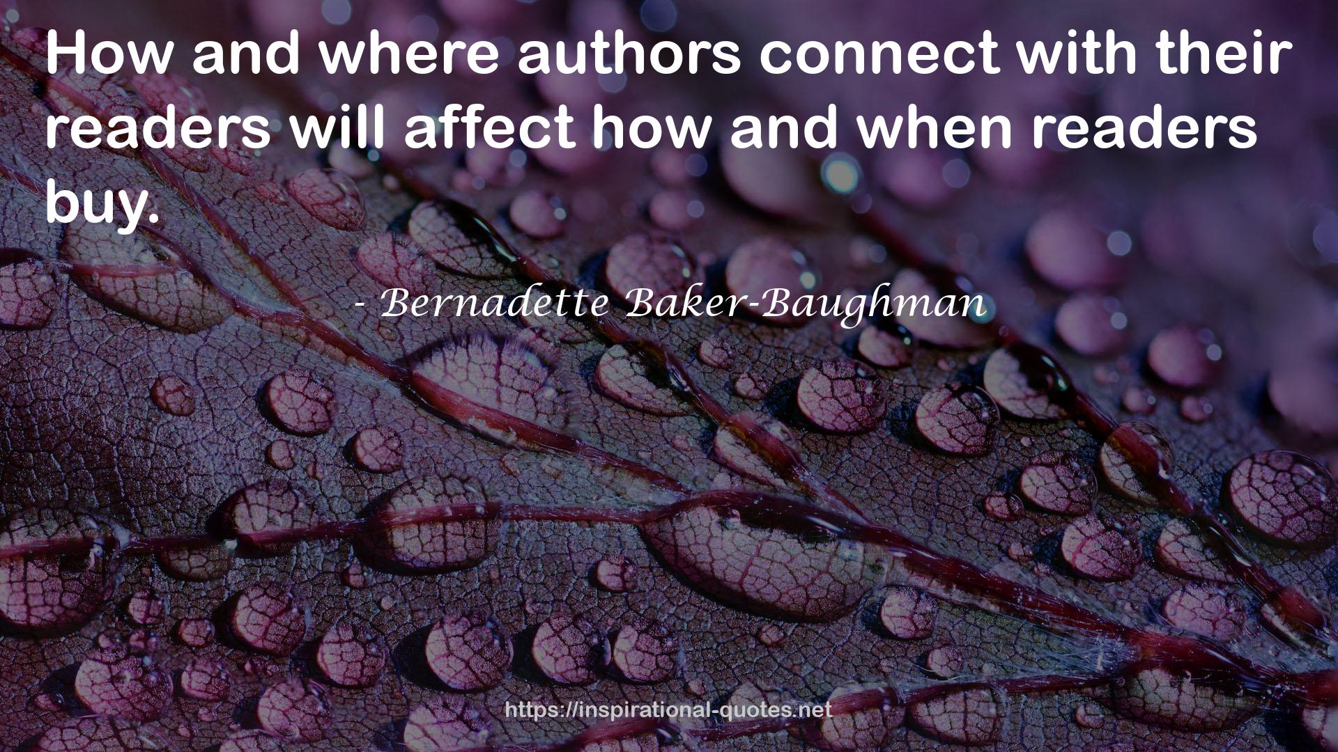 Bernadette Baker-Baughman QUOTES