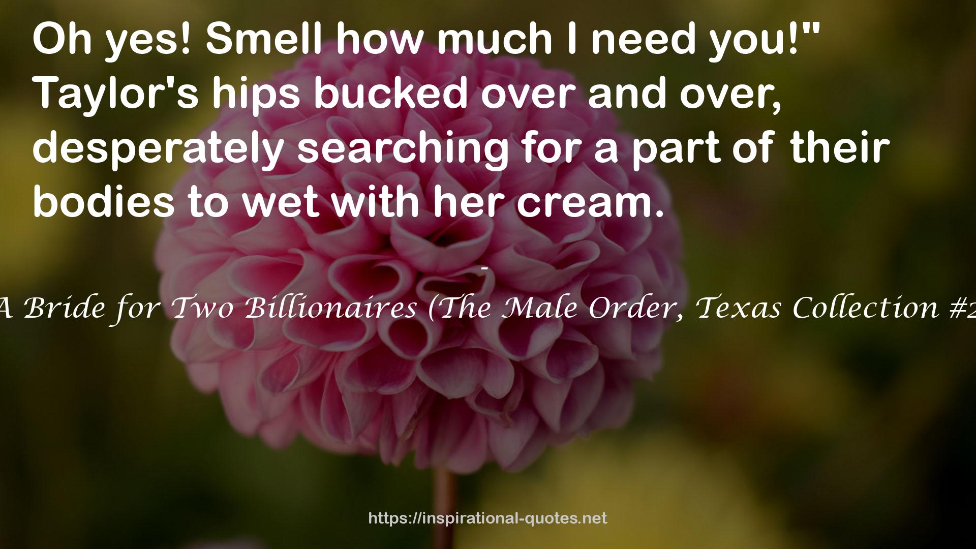 A Bride for Two Billionaires (The Male Order, Texas Collection #2) QUOTES