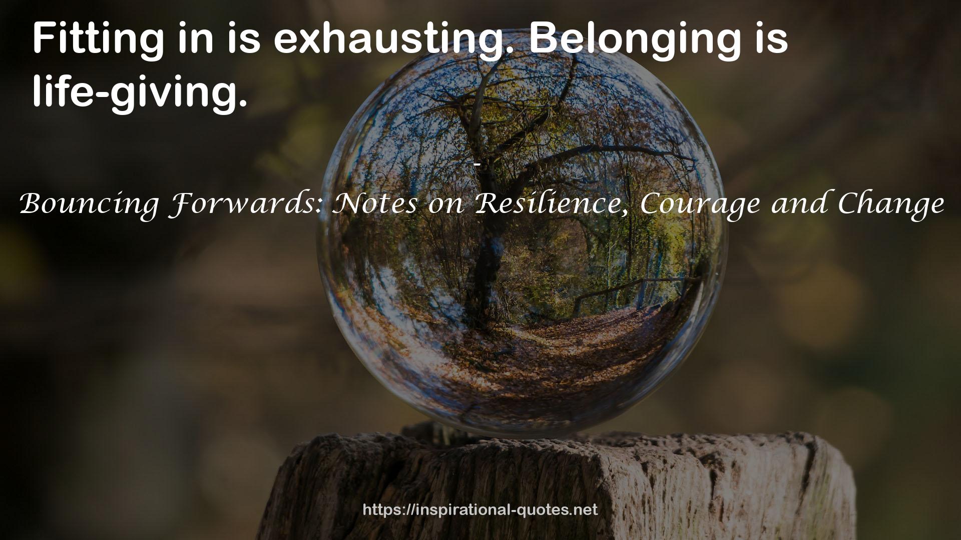 Bouncing Forwards: Notes on Resilience, Courage and Change QUOTES