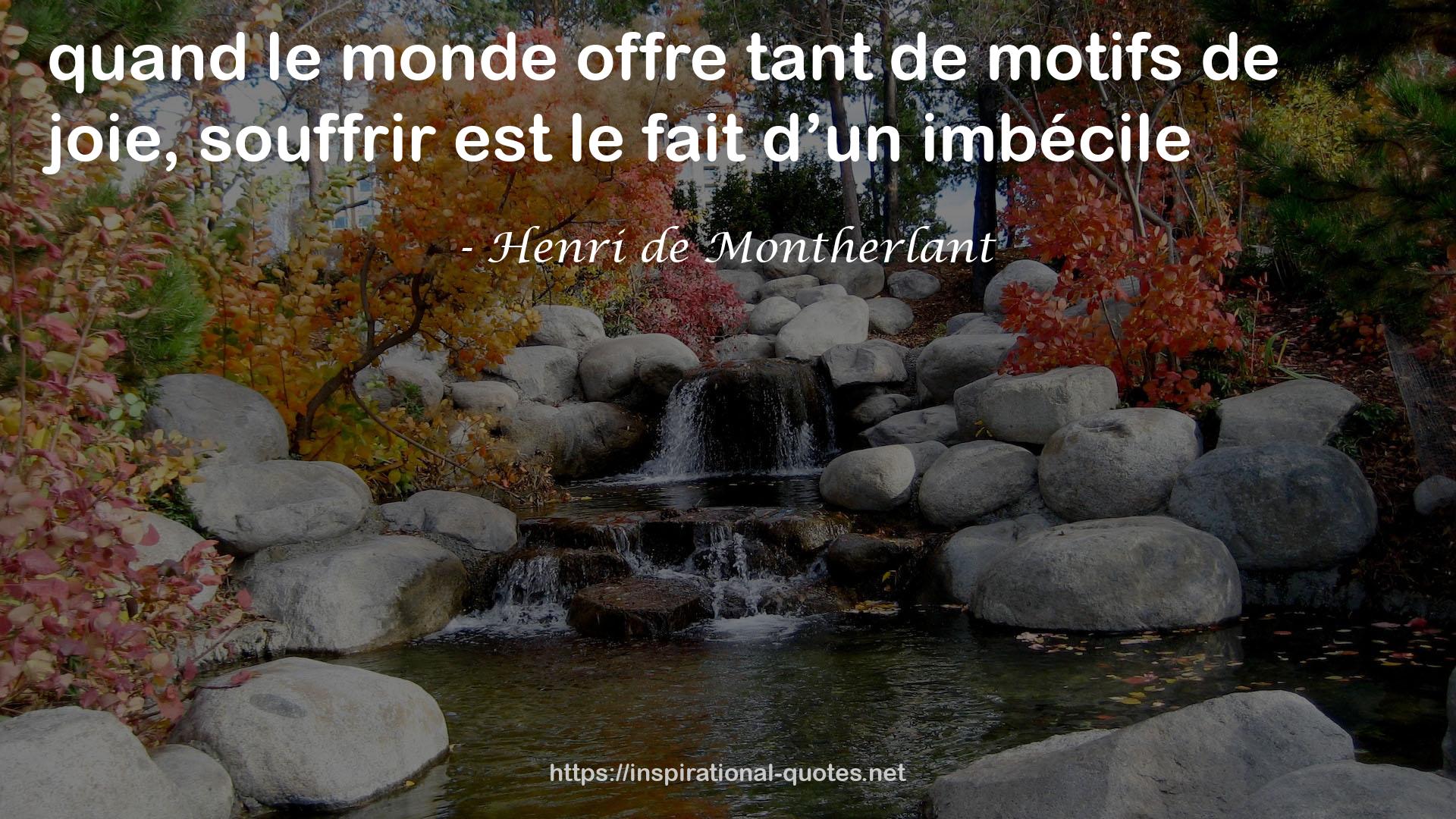 Henri de Montherlant QUOTES