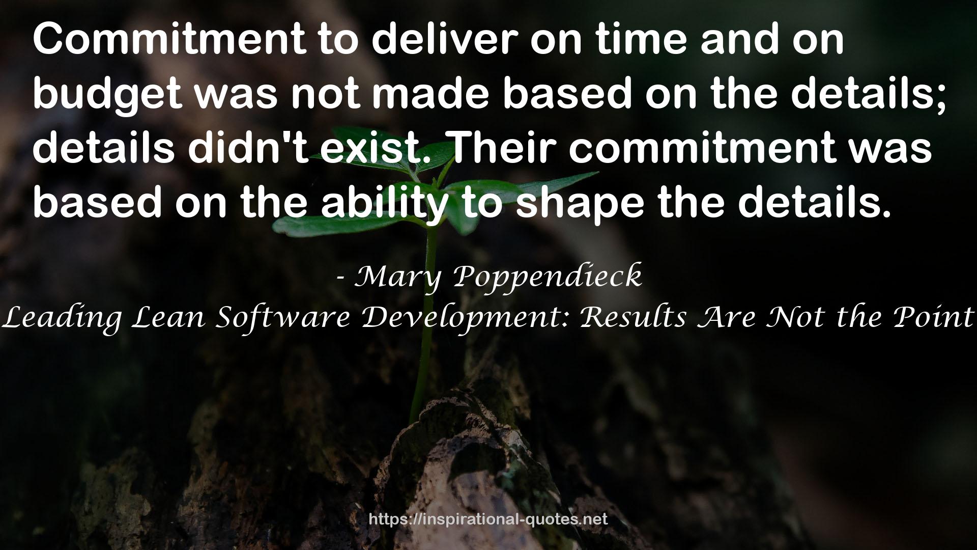 Mary Poppendieck QUOTES