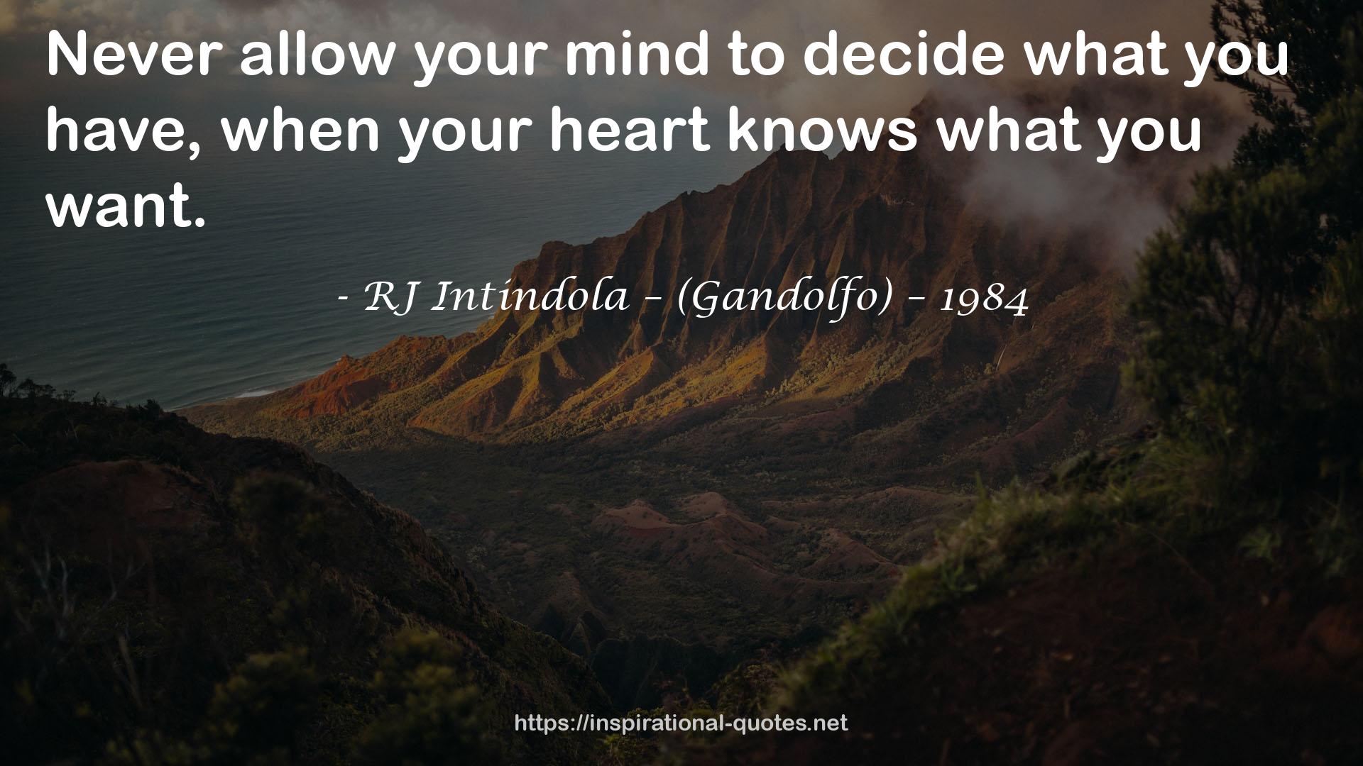 RJ Intindola – (Gandolfo) – 1984 QUOTES