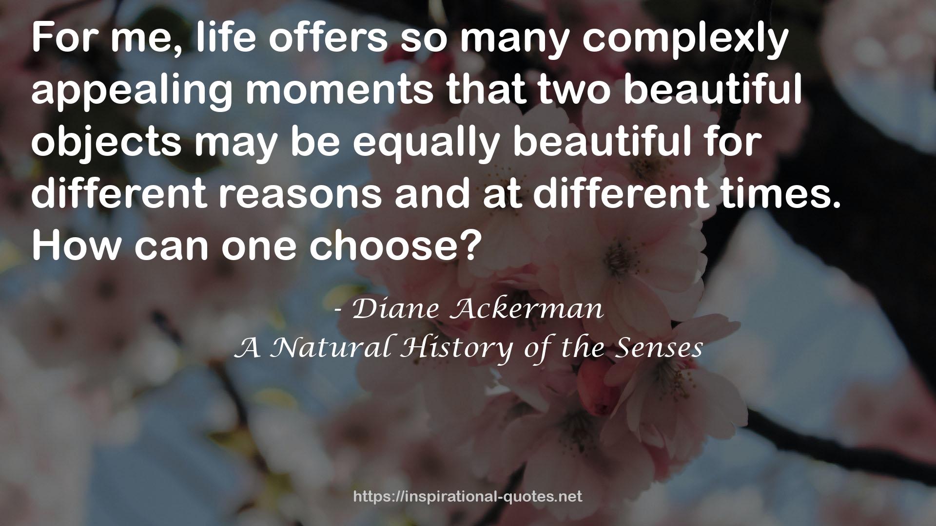 A Natural History of the Senses QUOTES