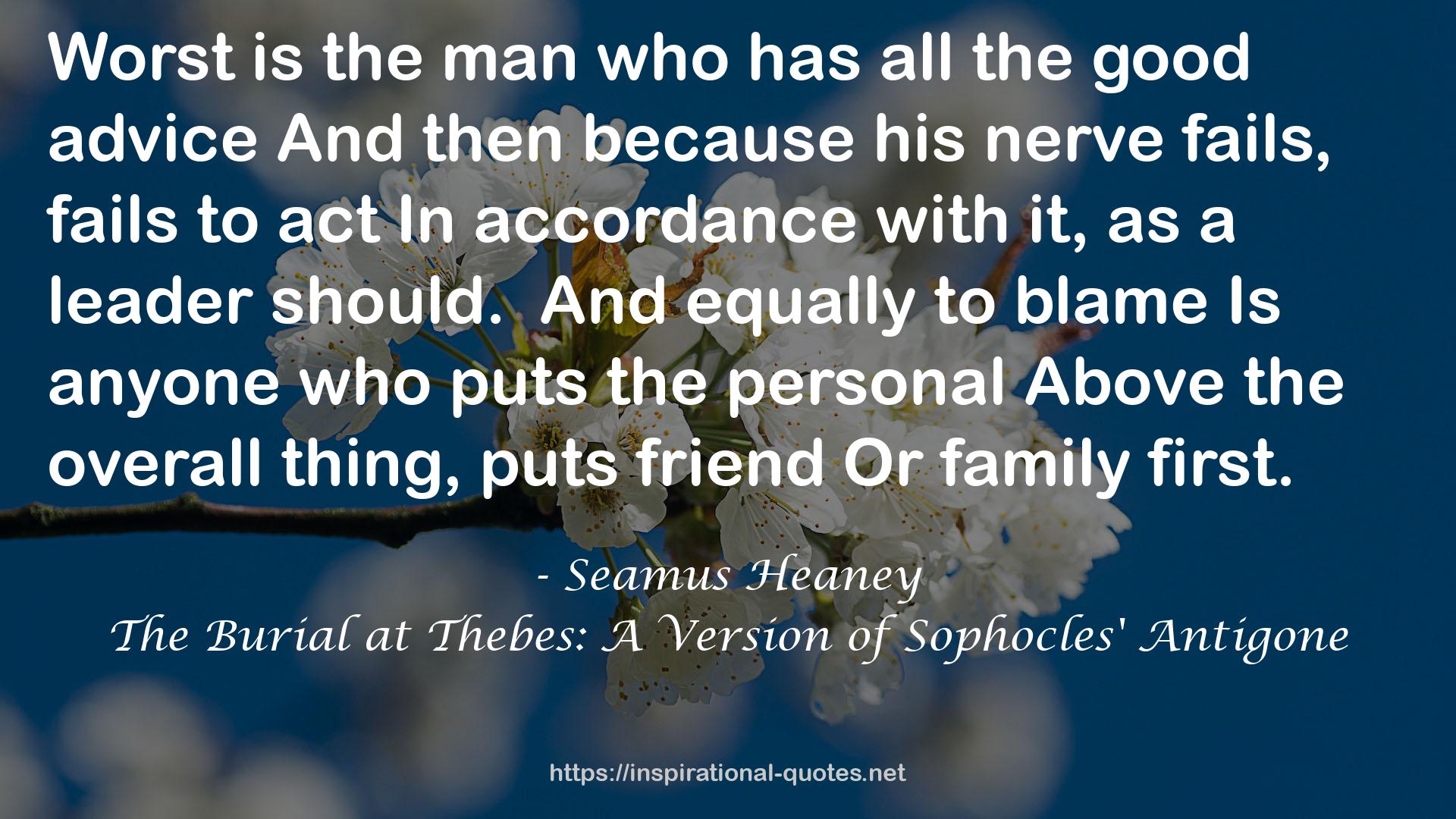The Burial at Thebes: A Version of Sophocles' Antigone QUOTES