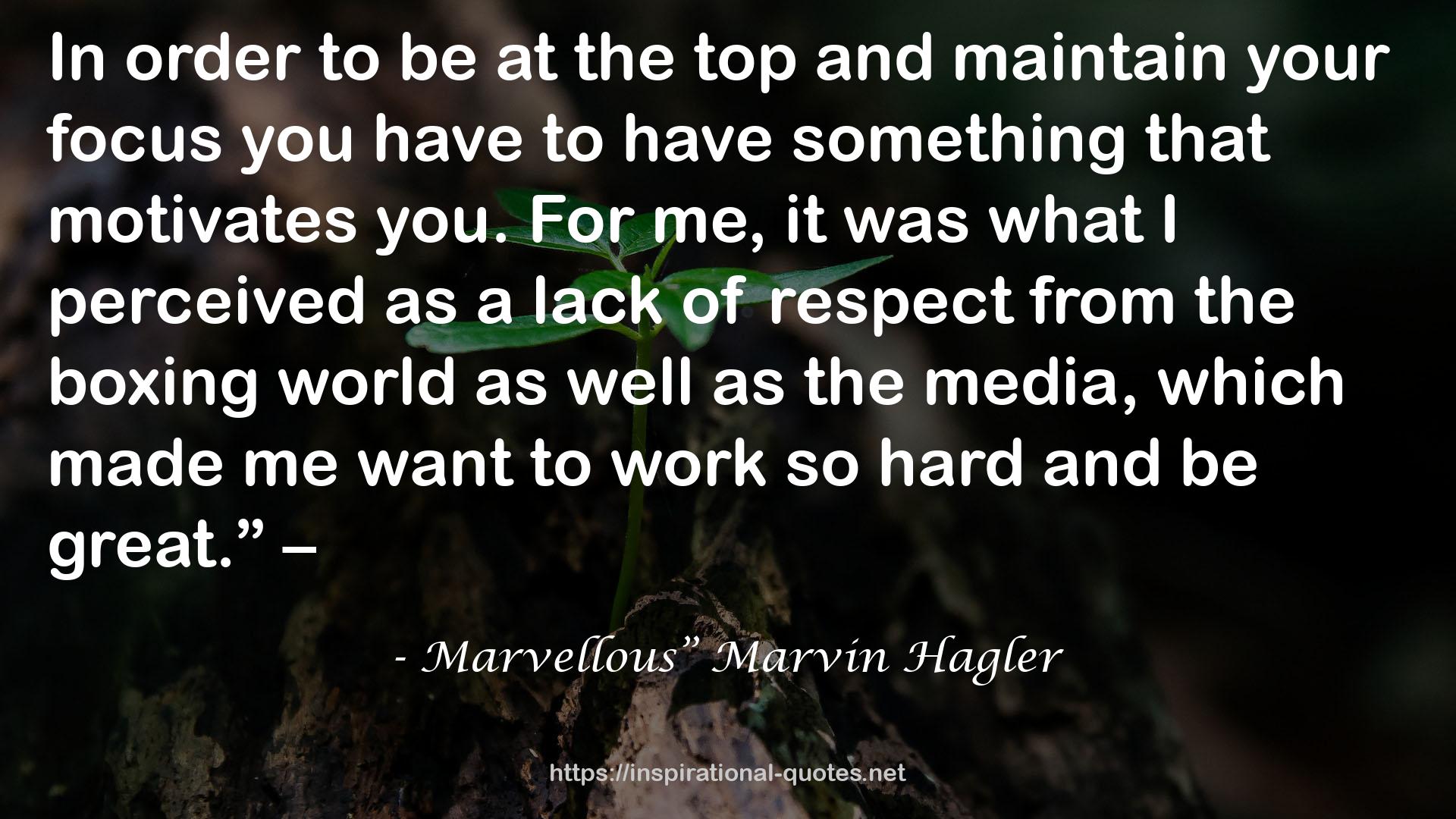 Marvellous” Marvin Hagler QUOTES