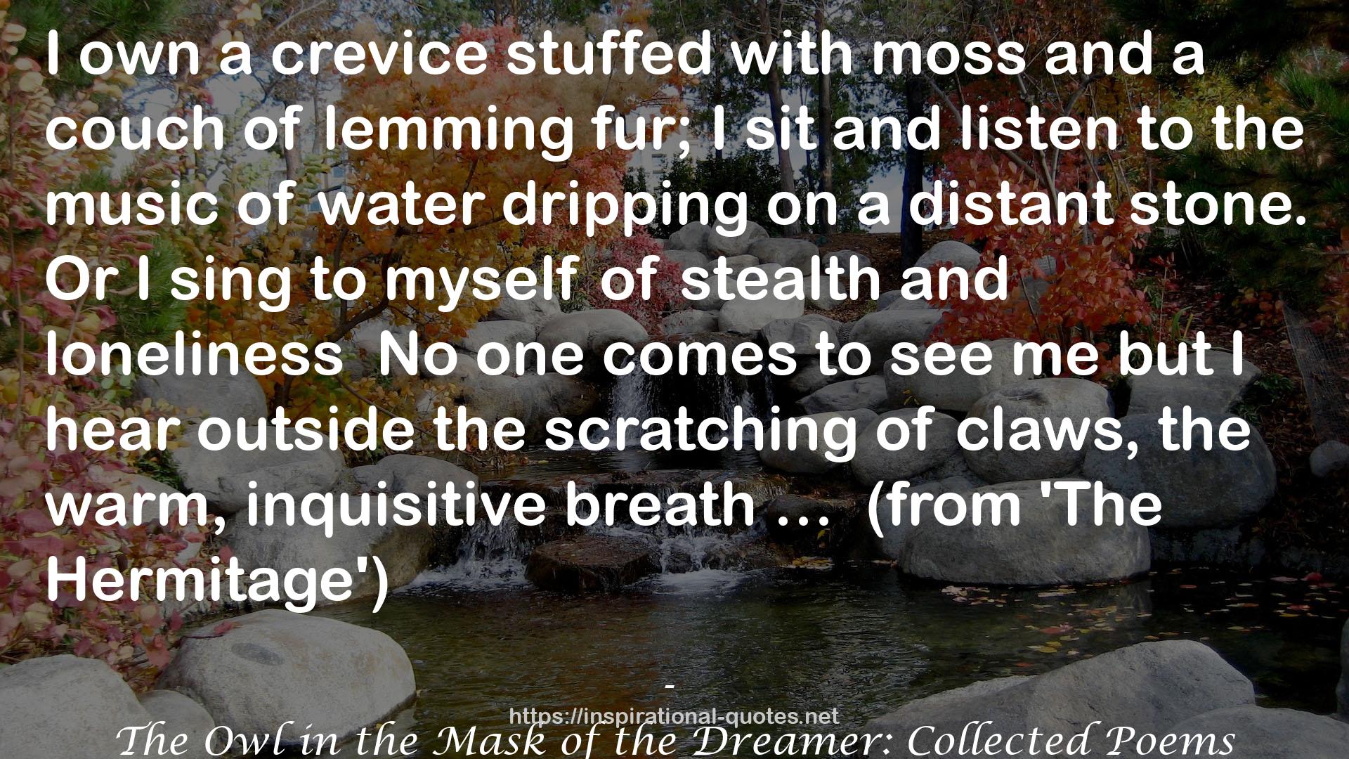 The Owl in the Mask of the Dreamer: Collected Poems QUOTES