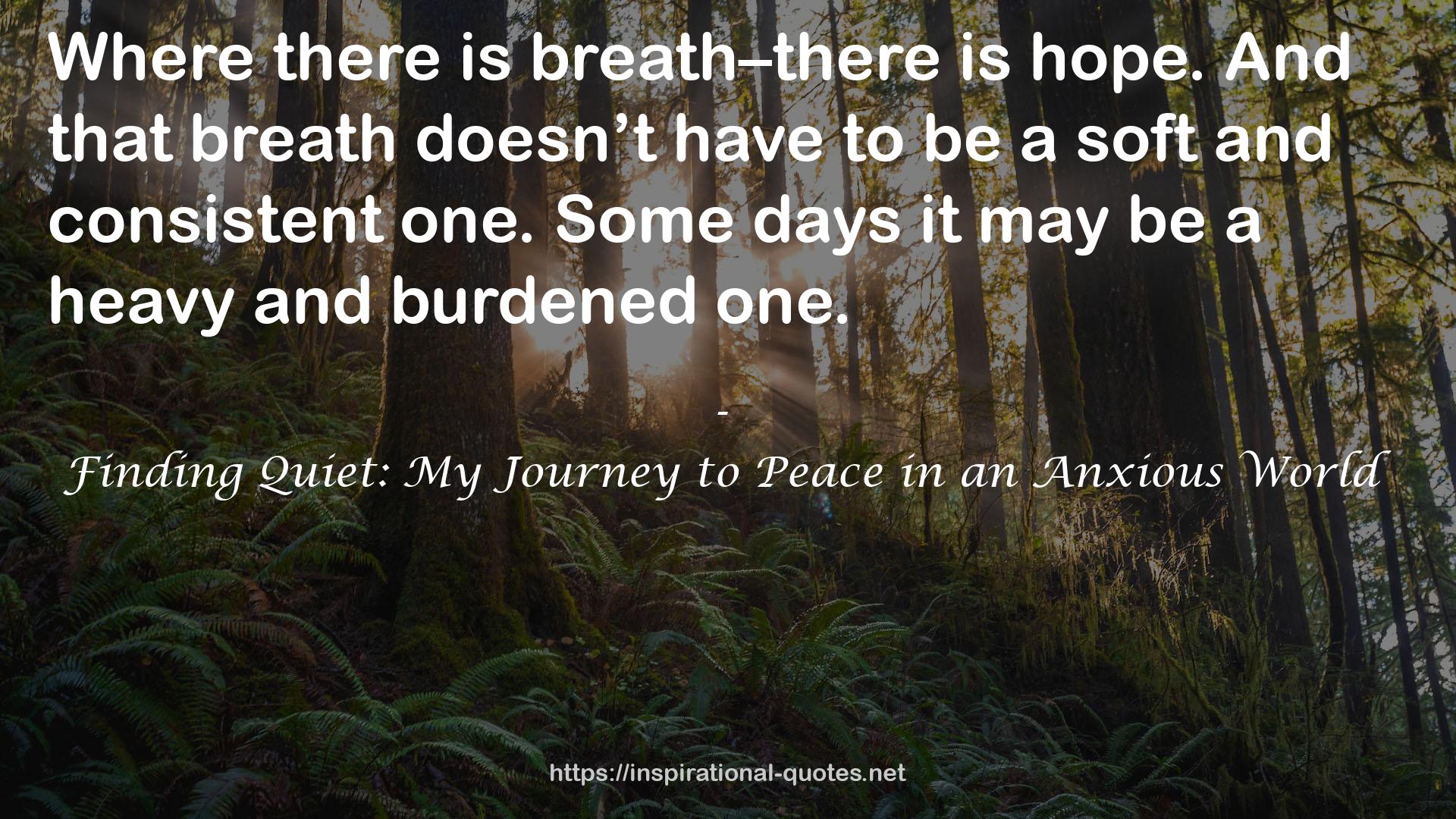 Finding Quiet: My Journey to Peace in an Anxious World QUOTES