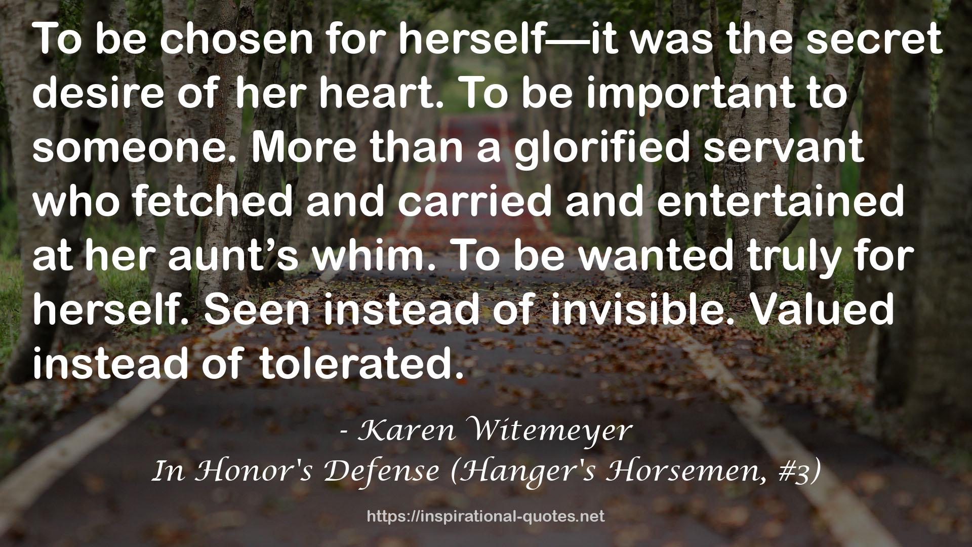 In Honor's Defense (Hanger's Horsemen, #3) QUOTES