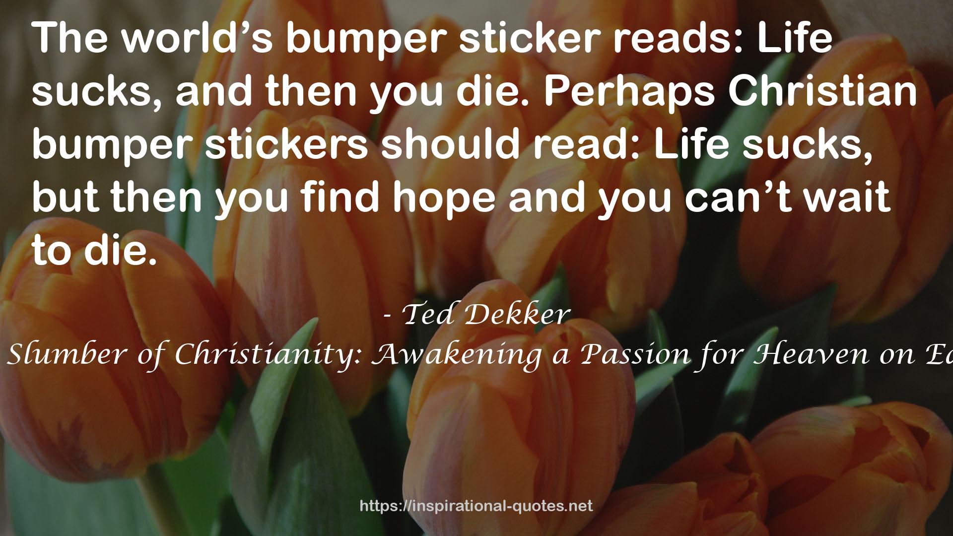 The Slumber of Christianity: Awakening a Passion for Heaven on Earth QUOTES