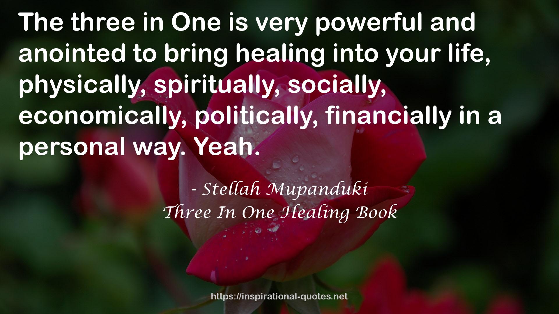 Three In One Healing Book QUOTES