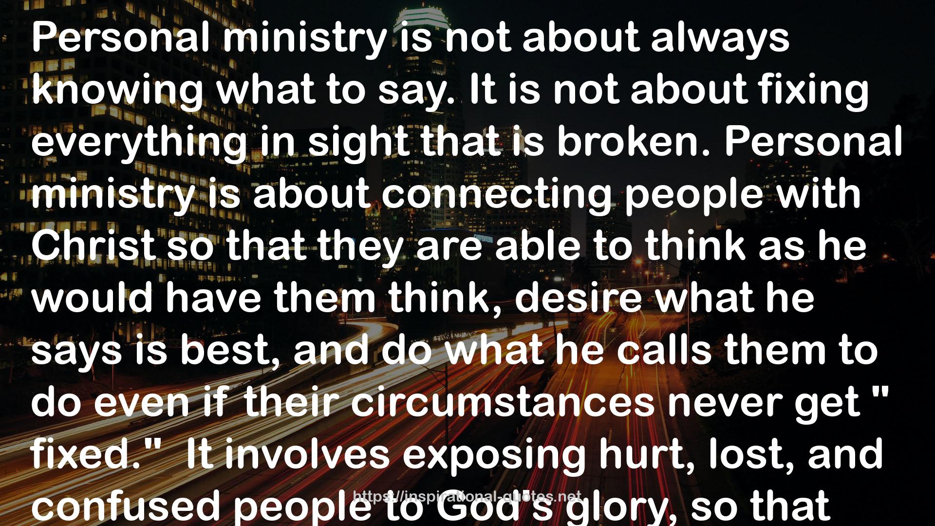 Personal ministry  QUOTES