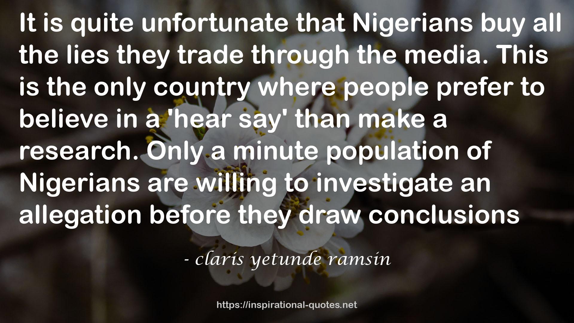 claris yetunde ramsin QUOTES