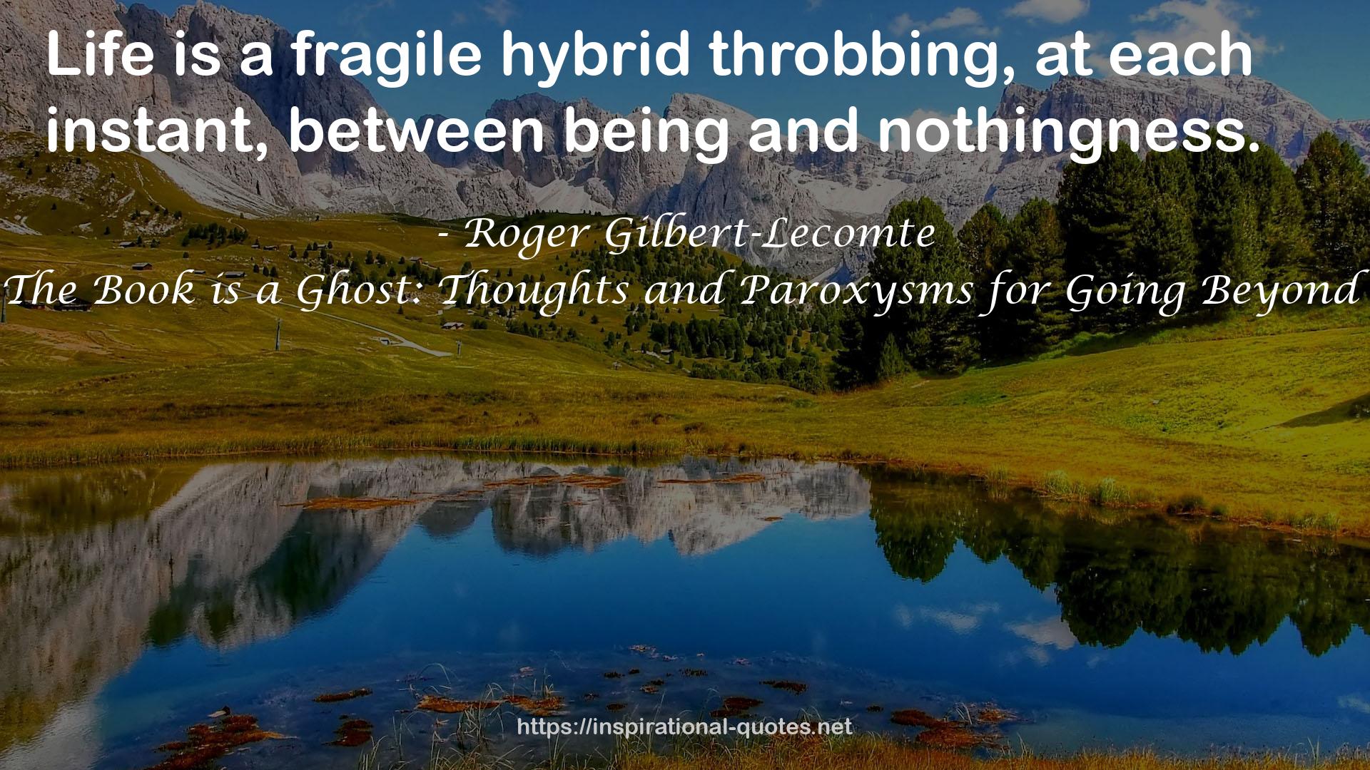 The Book is a Ghost: Thoughts and Paroxysms for Going Beyond QUOTES