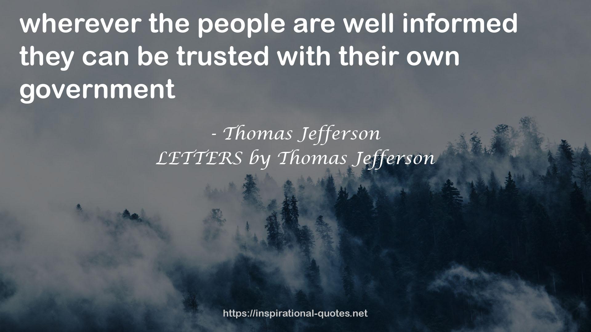 LETTERS by Thomas Jefferson QUOTES