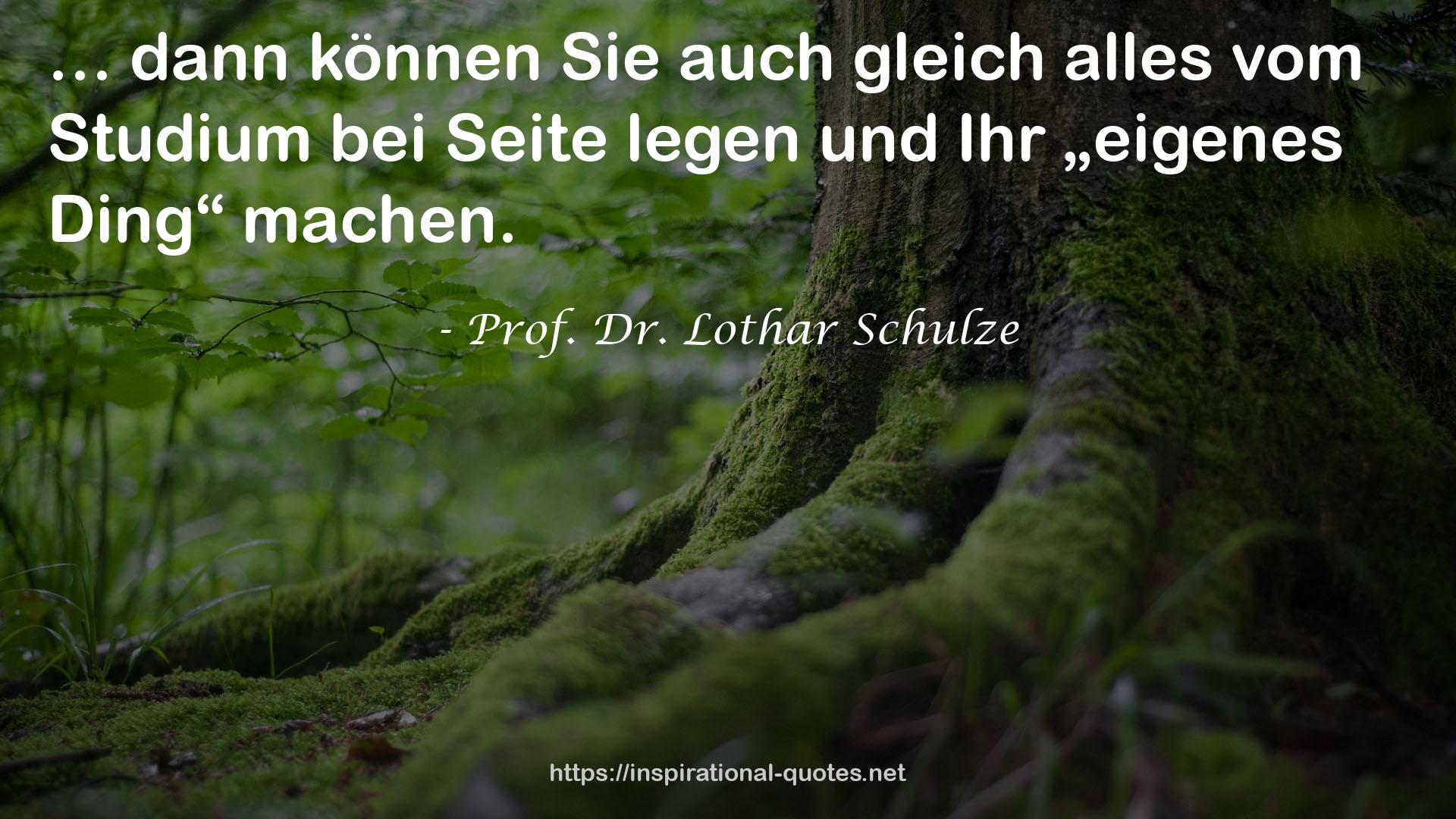 Prof. Dr. Lothar Schulze QUOTES