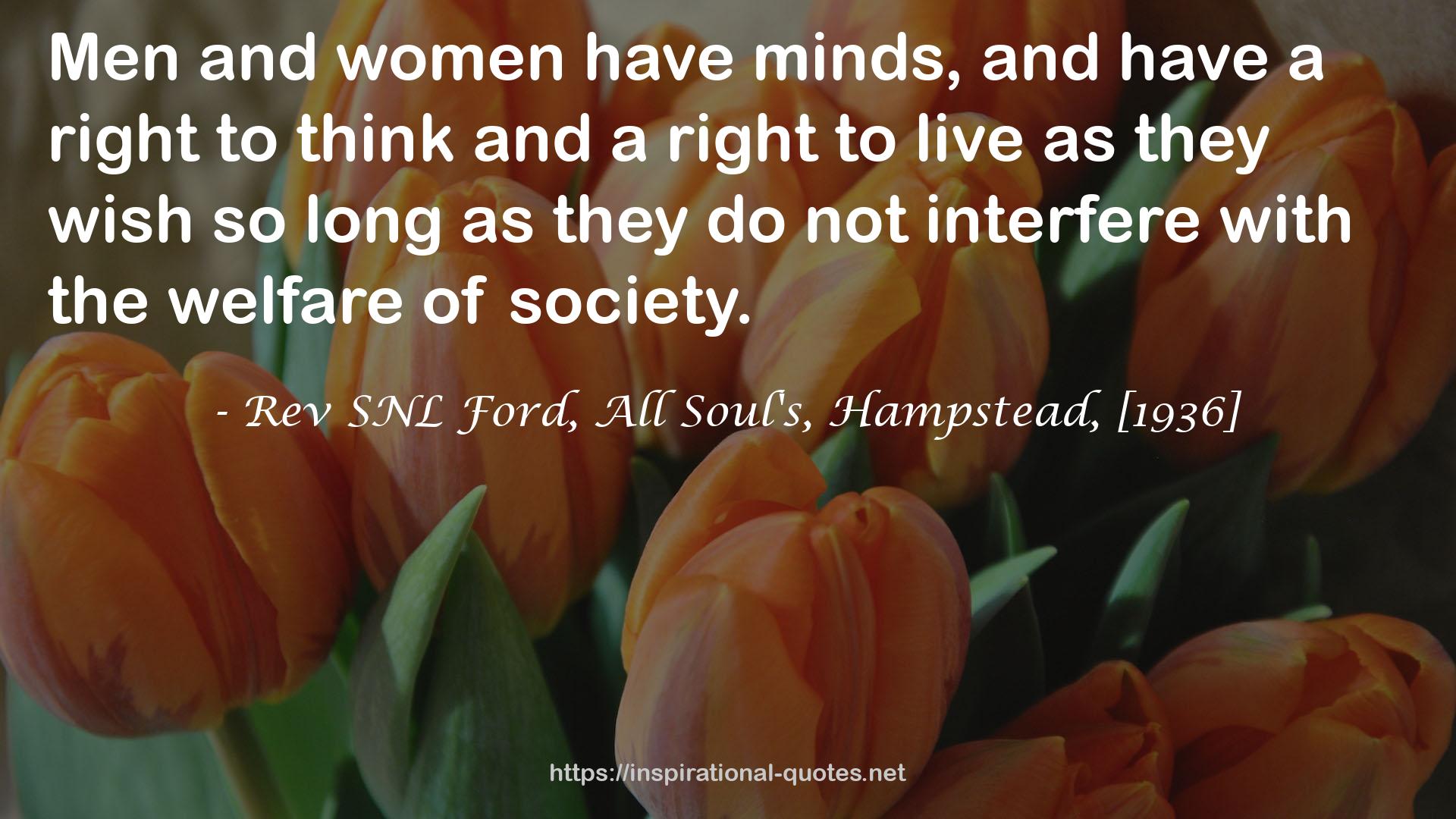 Rev SNL Ford, All Soul's, Hampstead, [1936] QUOTES