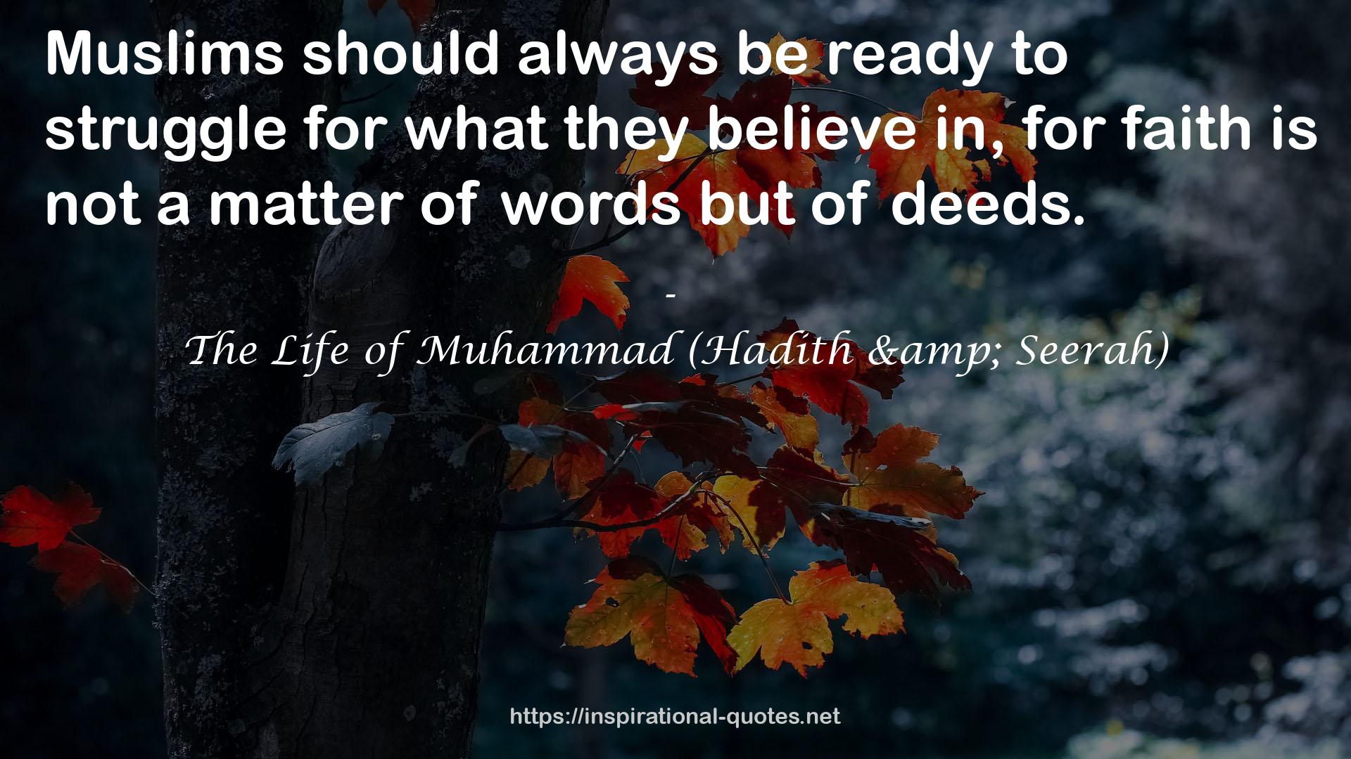 The Life of Muhammad (Hadith & Seerah) QUOTES