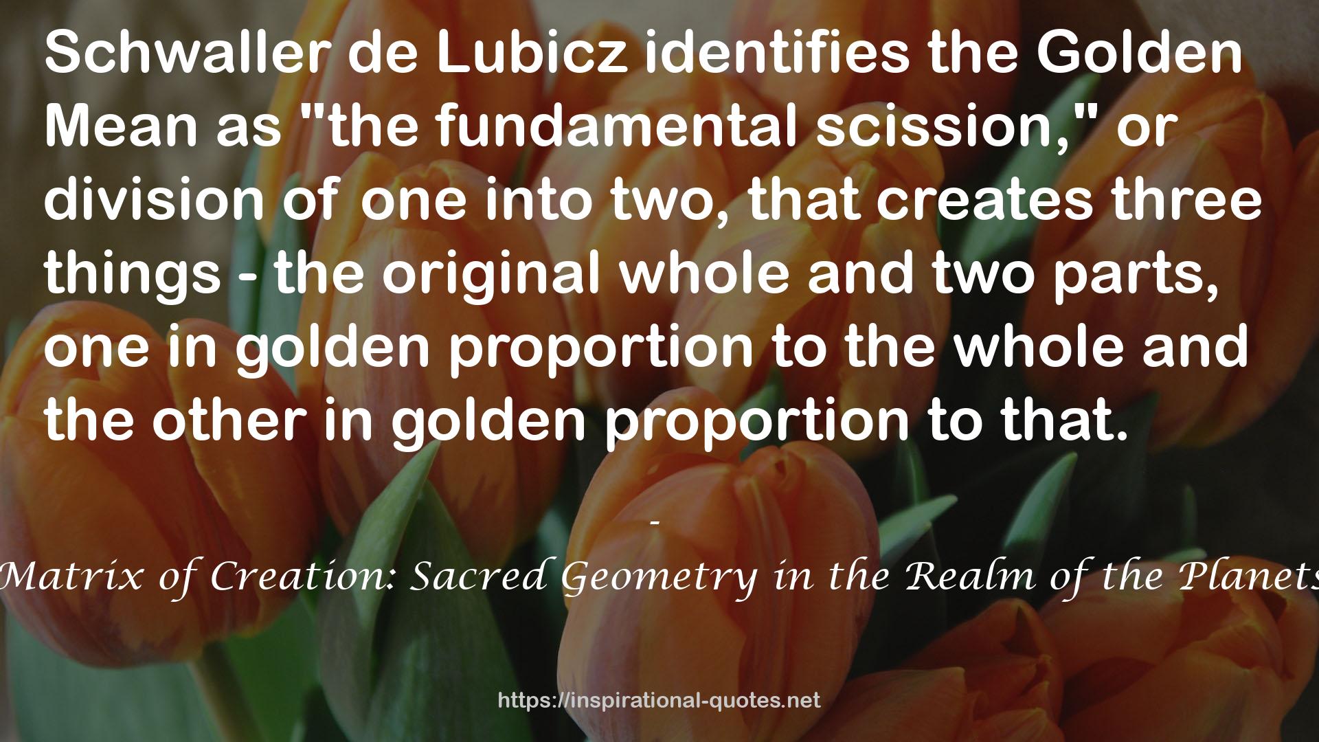 Matrix of Creation: Sacred Geometry in the Realm of the Planets QUOTES