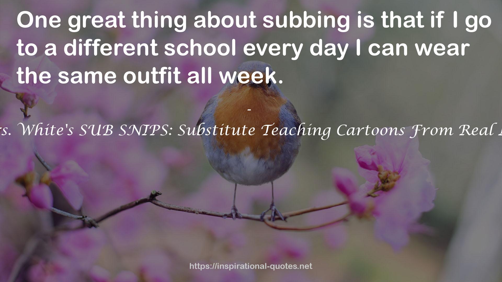 Mrs. White's SUB SNIPS: Substitute Teaching Cartoons From Real Life QUOTES